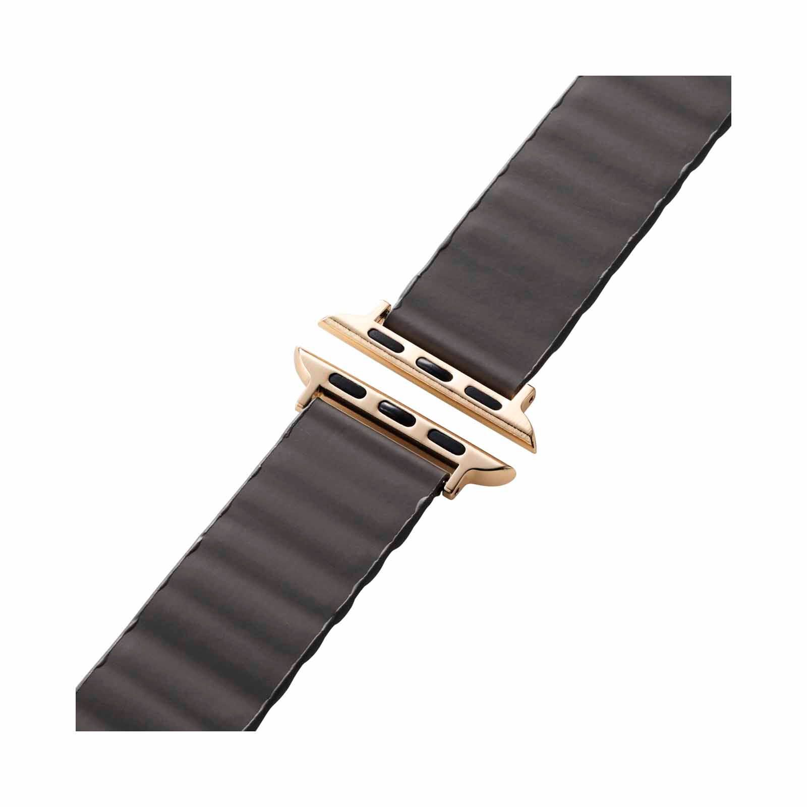 ELECOM Magnetic Soft Leather Apple Watch Band 41/40/38mm (grey) AW-41BDLMAGGY-image 2