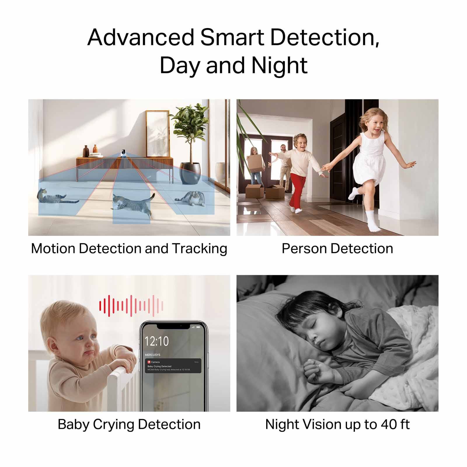 TP LINK Pan/tilt Home Security Wi-fi Camera MERCUSYS MC200-image 8