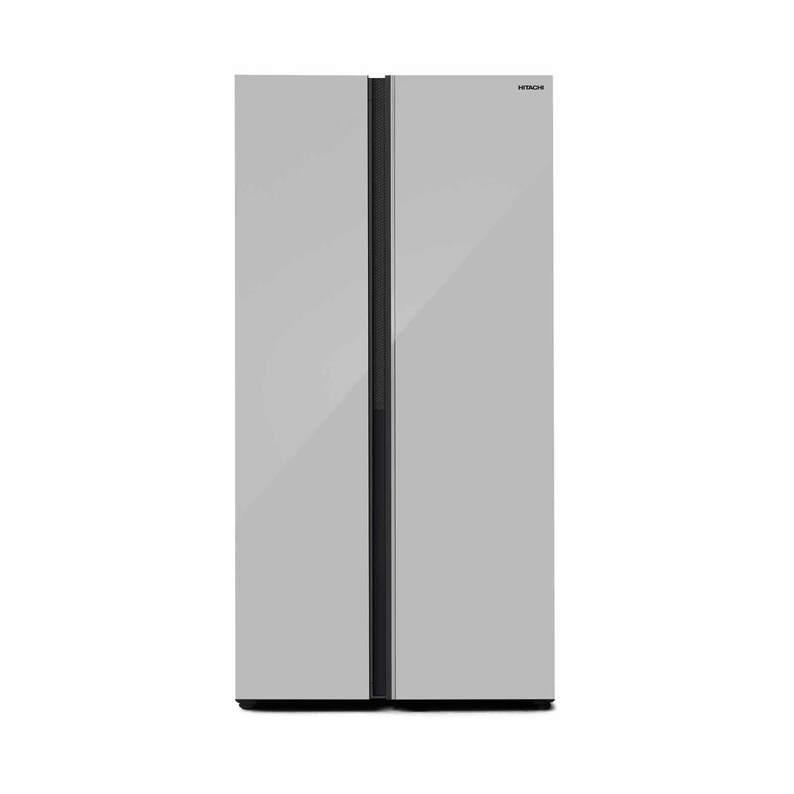 HITACHI Side By Side Door Fridge (656l) Glass Silver HRSN9713ESGSSG-image 1