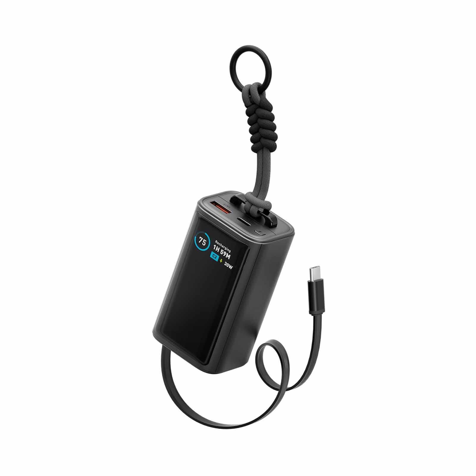ENERGEA Compac Arc 45, 10000mah Powerbank With Built In 70cm Usb-c Cable Pd45w - Gun CP45-ARC10K-GUN-image 1