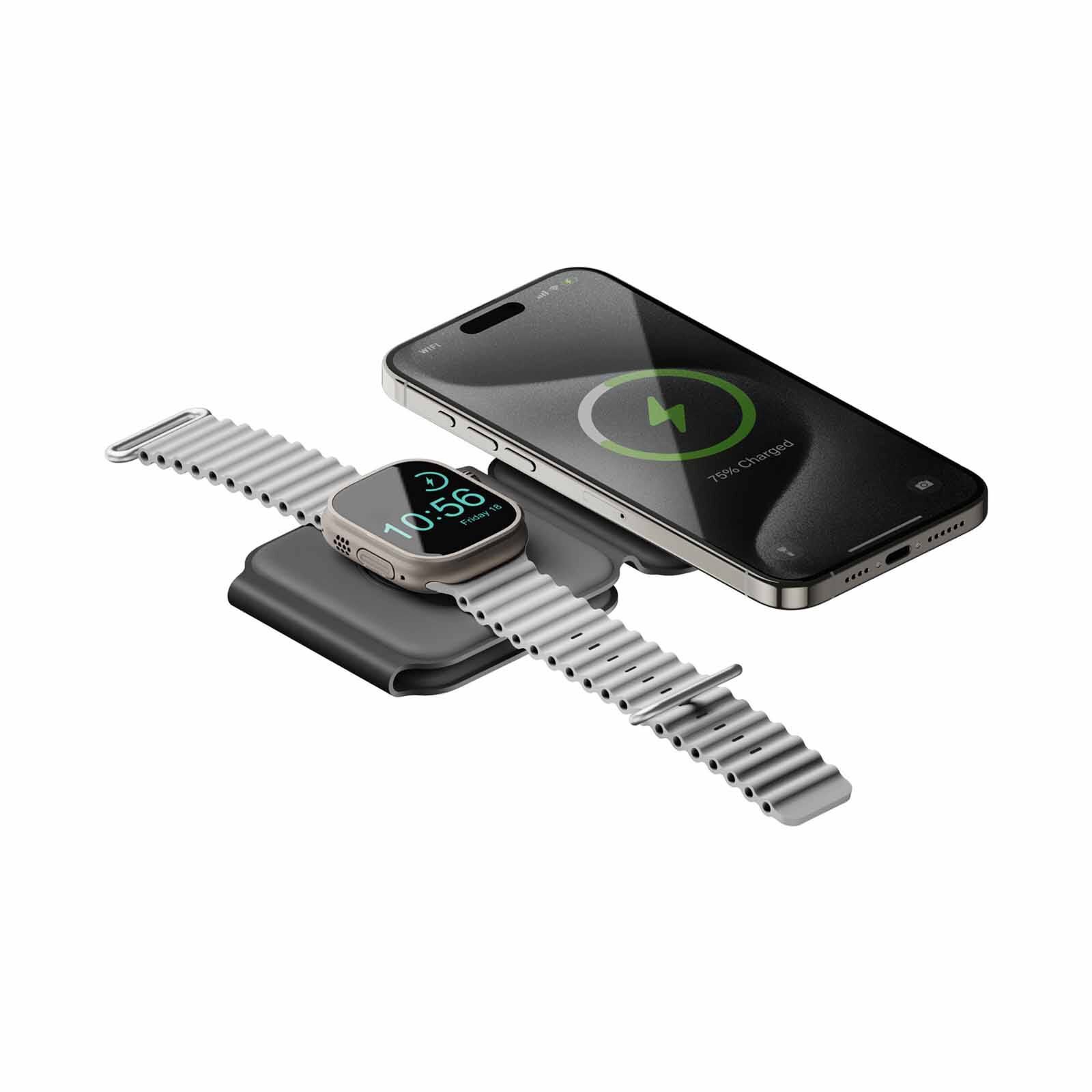BAZIC Gomag Trio Plus, 3in1 Elevated Foldable Magnetic Wireless Charger 15w Iphone/watch/airpods - Grey GM-TRIOPLUS-GRY-image 3