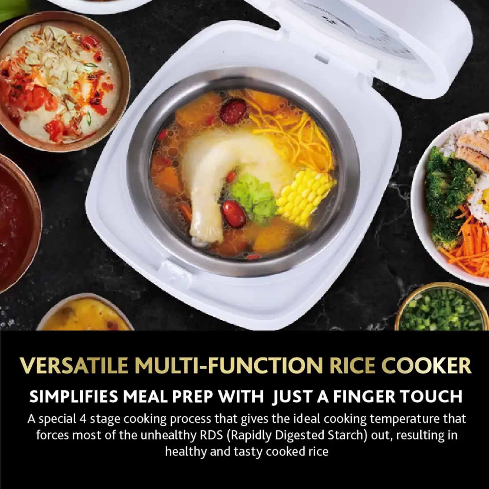LA GOURMET Healthy Rice Cooker (1.2l) - White LGLRC418104-image 7