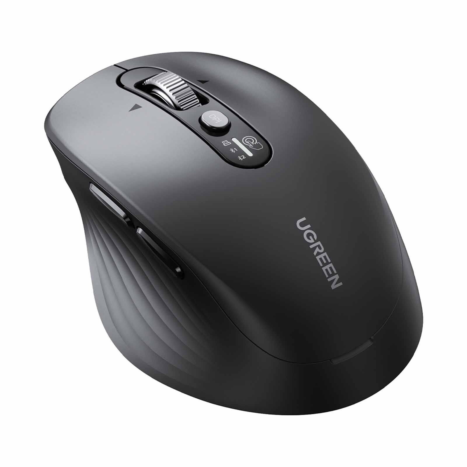 UGREEN 2.4g + Bluetooth 5000dpi Ergonomic Wireless Mouse With Batteries, Black And Vertical And Horzontial 75498B-image 2