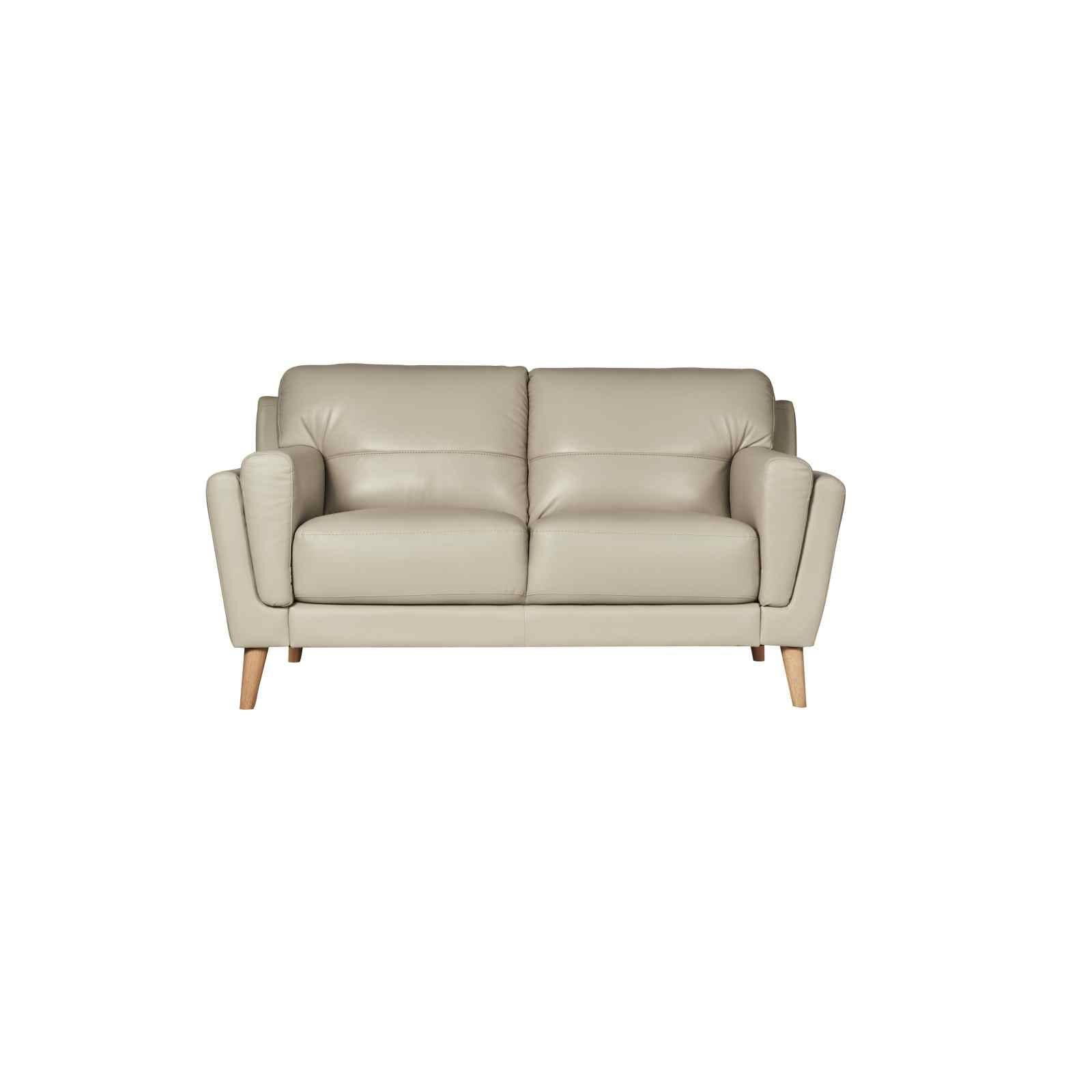 SOLOTTI 2 Seater (hl) Silver Half Leather Sofa TATIANA