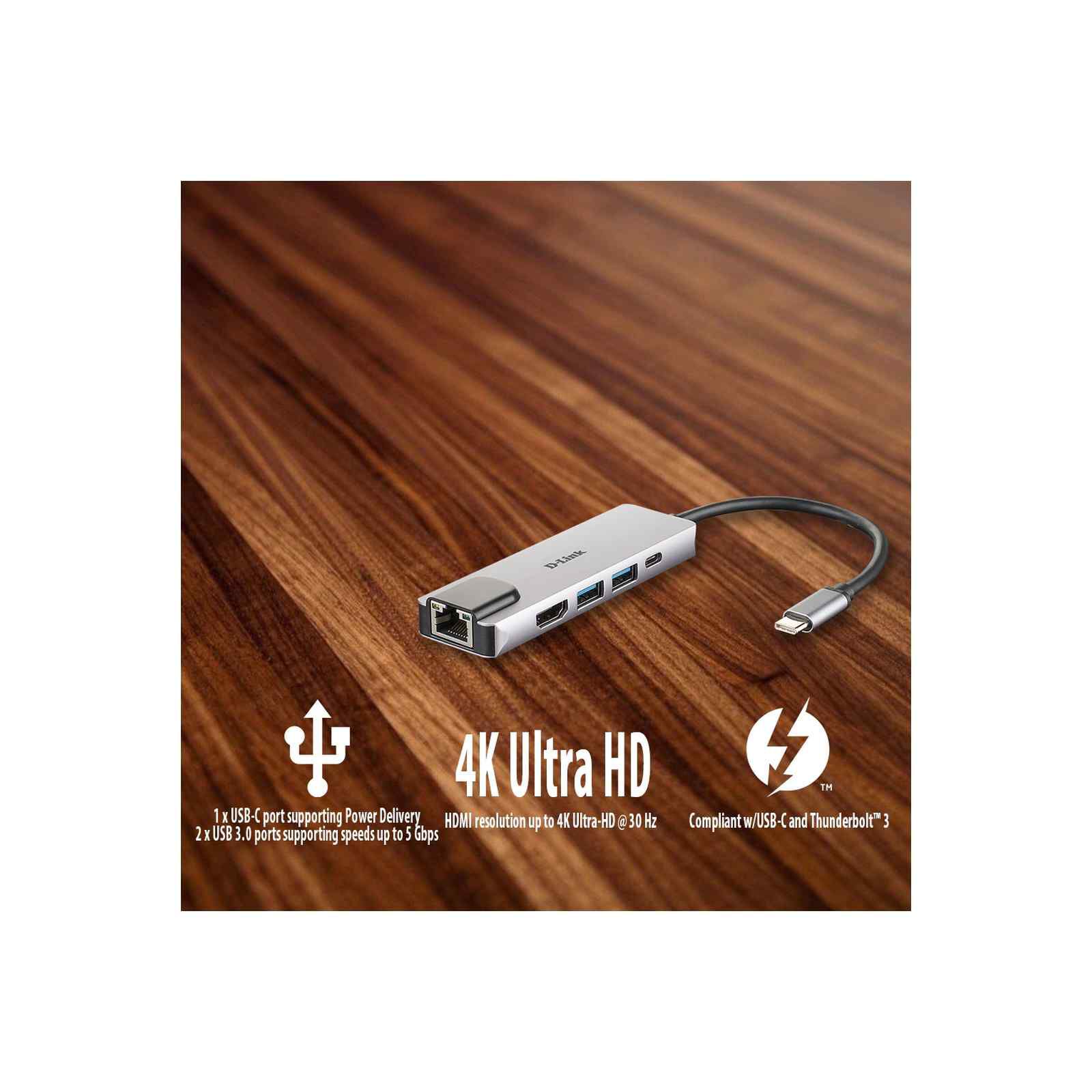 DLINK 5-in-1 Usb-c Hub With Hdmi/ Ethernet And Power Delivery DUB-M520-image 3