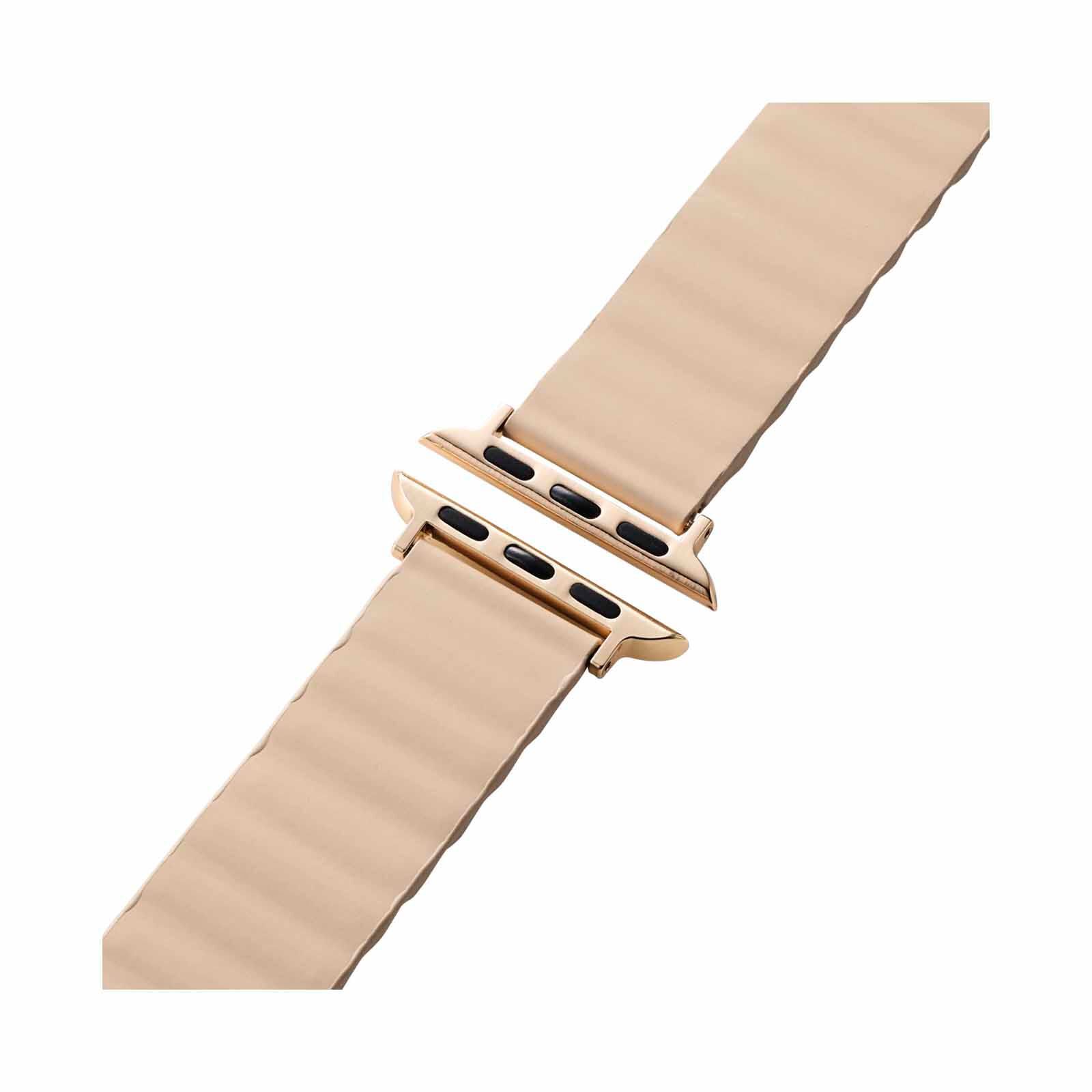 ELECOM Magnetic Soft Leather Apple Watch Band 41/40/38mm (greige) AW-41BDLMAGGB-image 2
