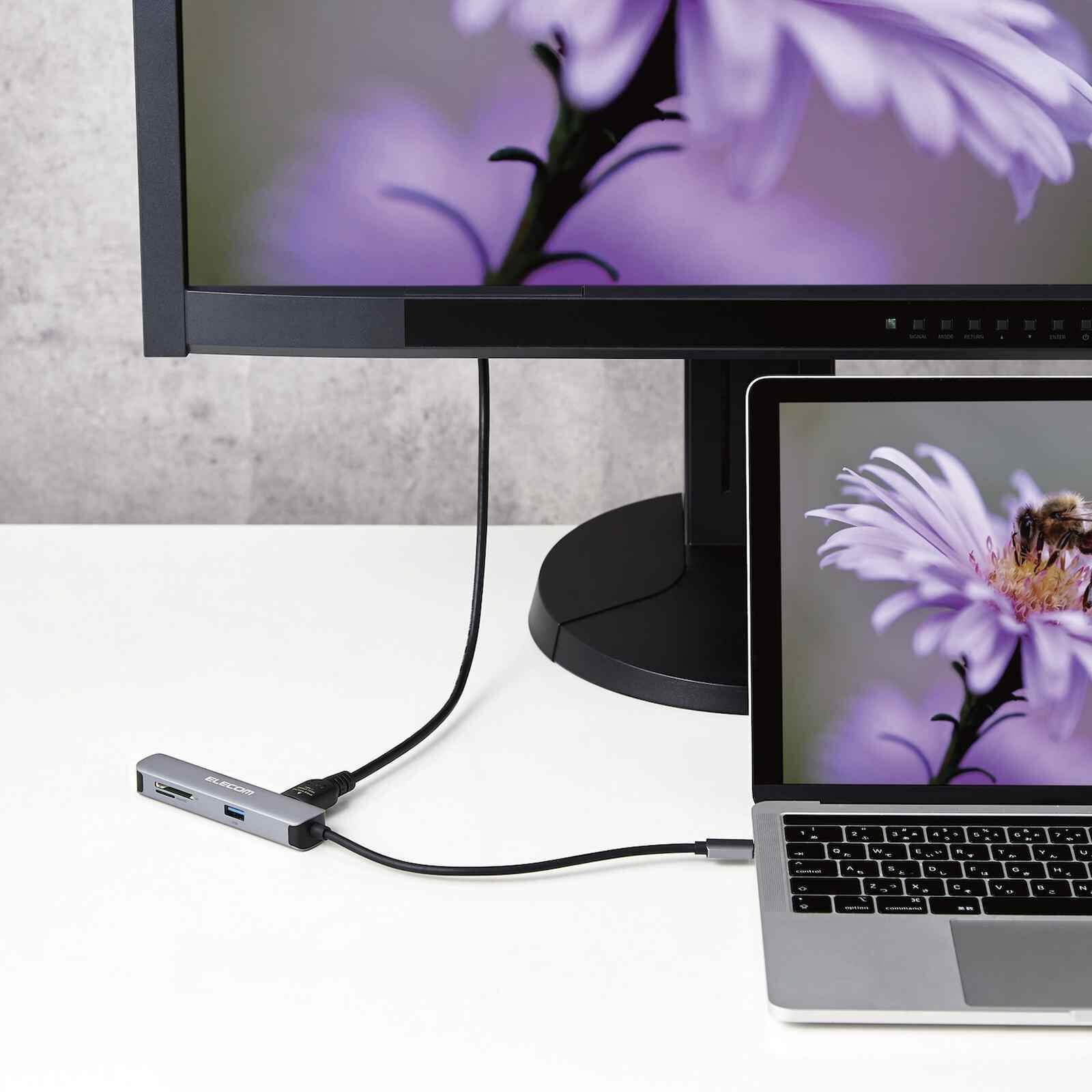 ELECOM Typec Docking Usb3.1 Gen1 X 2 Sd/micro Sd Slot Silver DST-C16SV/EC-image 5