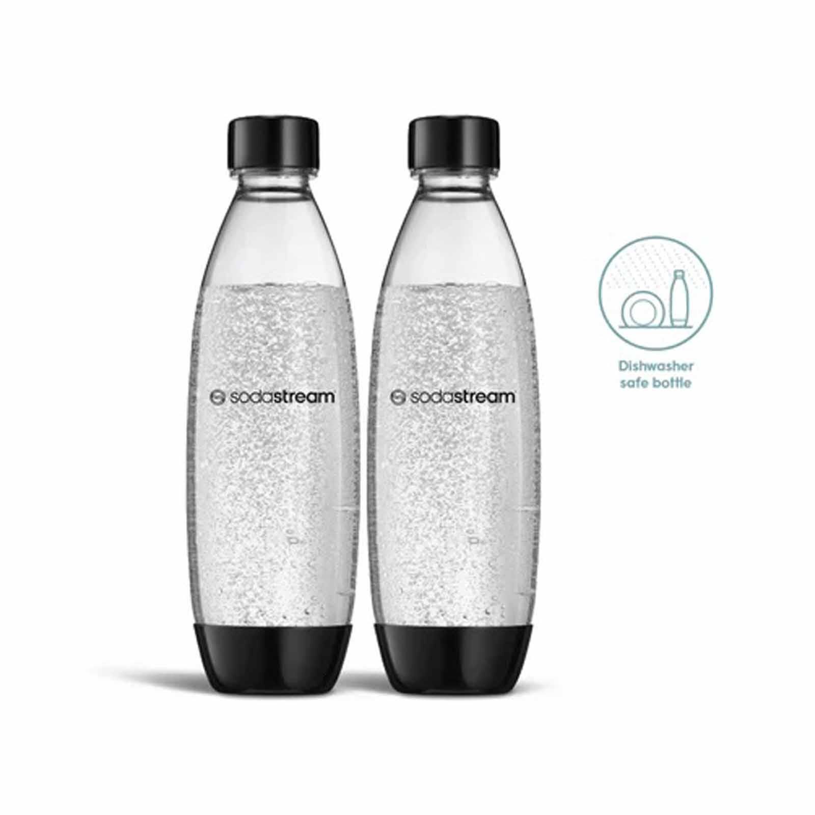 SODASTREAM 1.0l Slim Dishwasher Safe Bottles Twin Pack - Black TWIN PACK FUSE - 1741220650 BLACK