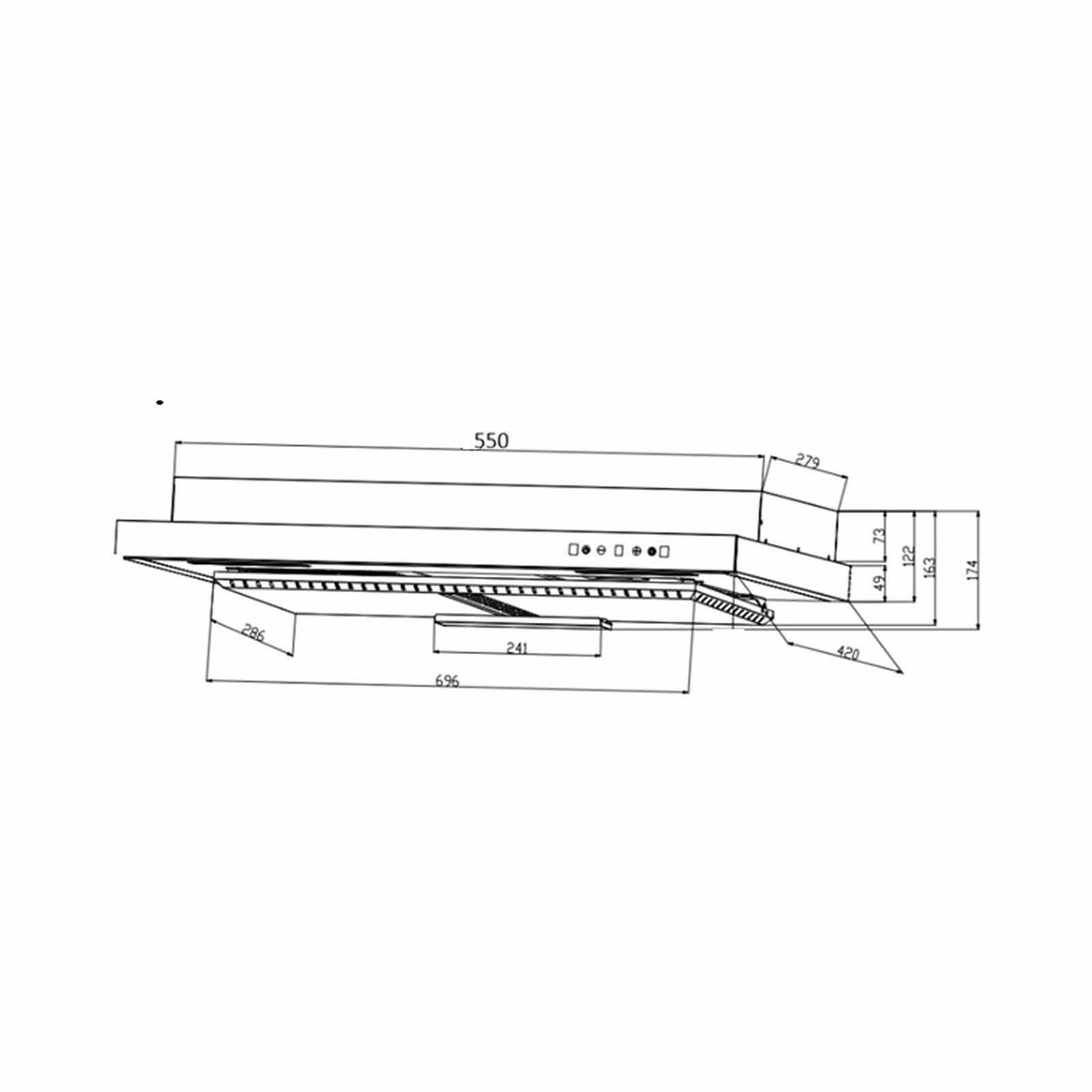 TURBO Slimline Hood With Oil Tray (60cm) - Black (exclude Installation) TAL616-60BK-image 2