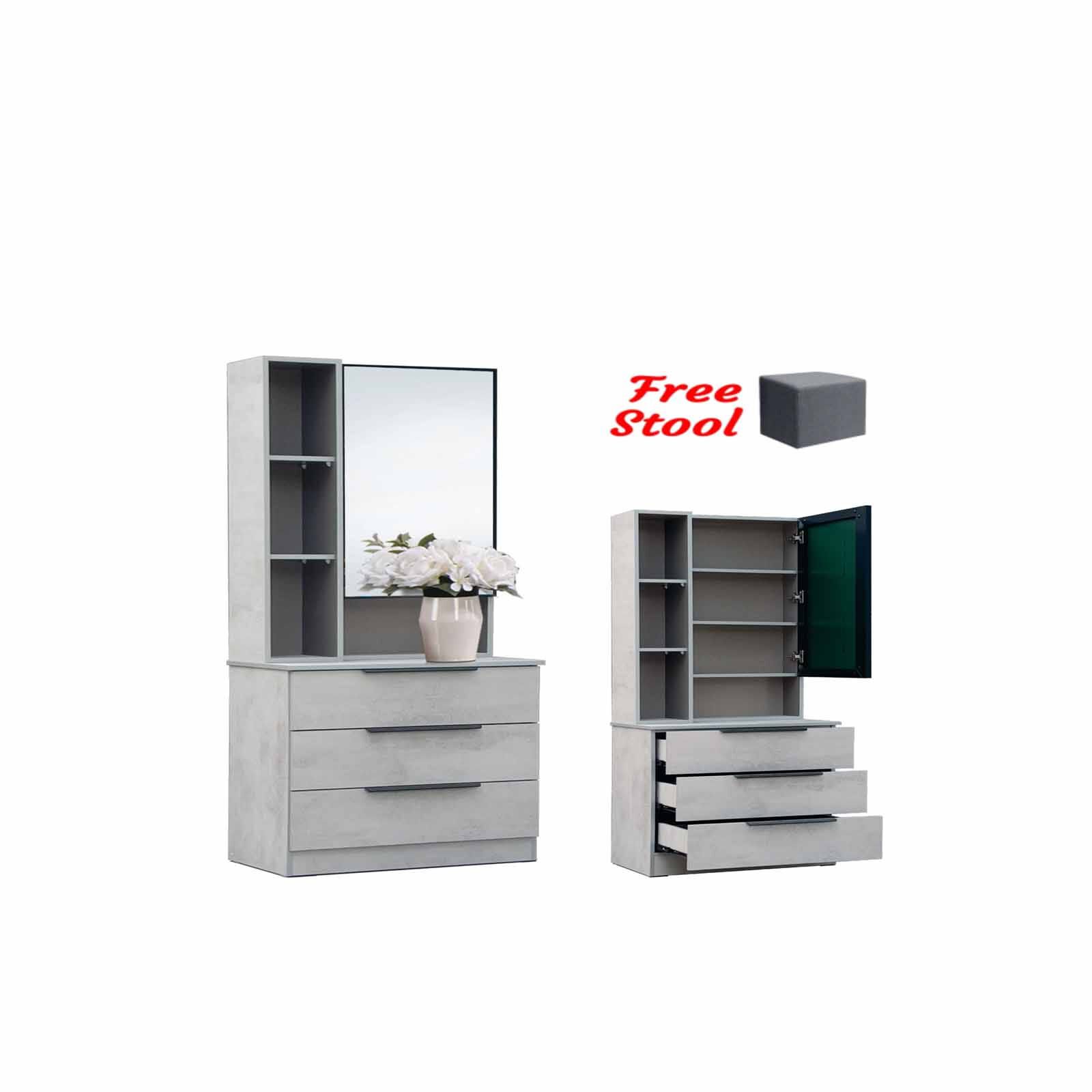 SMARTBOX Dresser Table (solid Plywood) OTHELLO GREY-image null