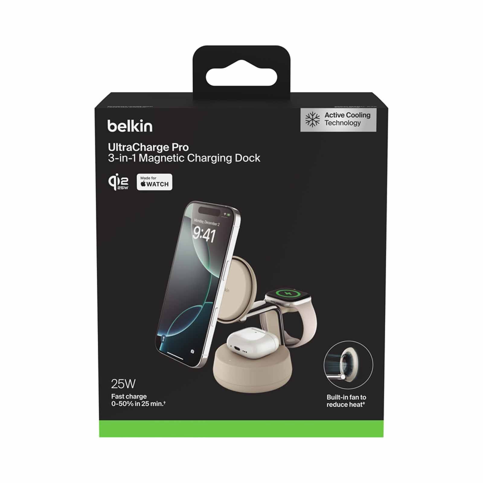 BELKIN Qi2.2 25watt Wireless 3 In 1 Stand Sand WIZ040MYSD-image 2