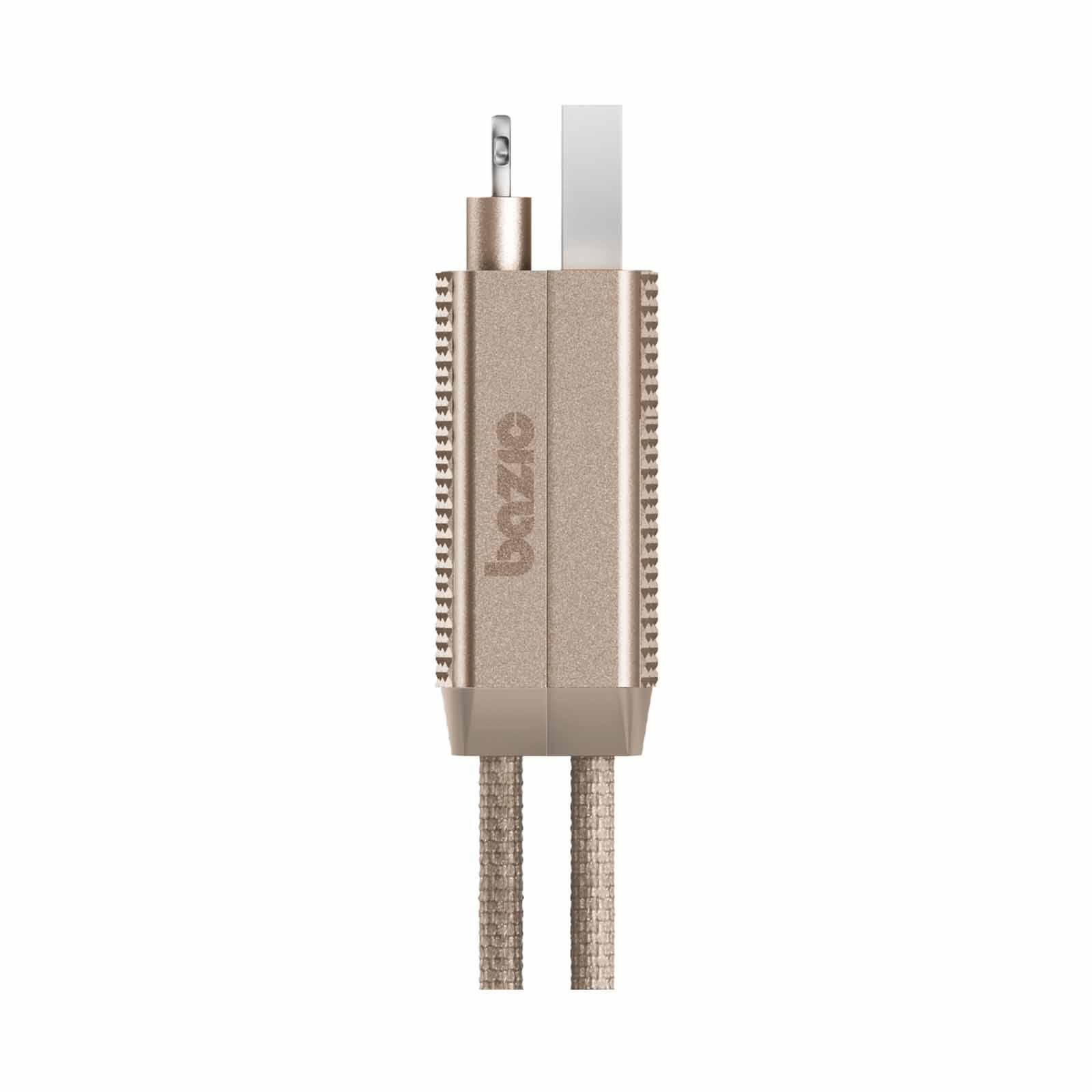 BAZIC Gocharge Alucable, 4 In 1 Aluminium Charging Cable With Usb A/c Input And Usb C/lightning Output. Pd CBL-GC4N1-GLD015-image 3