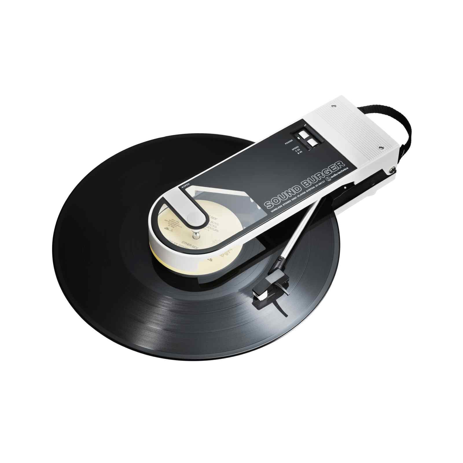 AUDIO TECH Portable Bluetooth Turntable (white) AT-SB727 WH-image 6