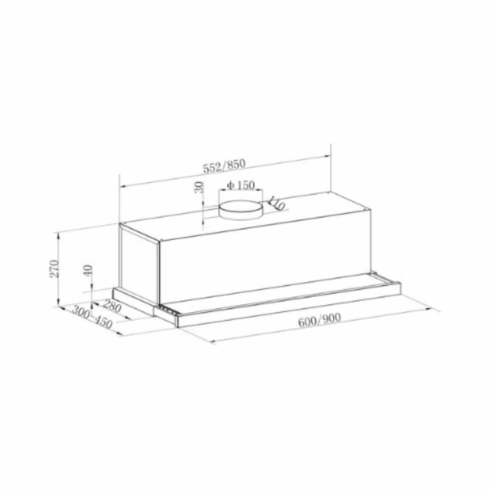 FRANKE 60cm Built-in Pull Out Stainless Steel Hood - Exclude Installation FPS605-image 4