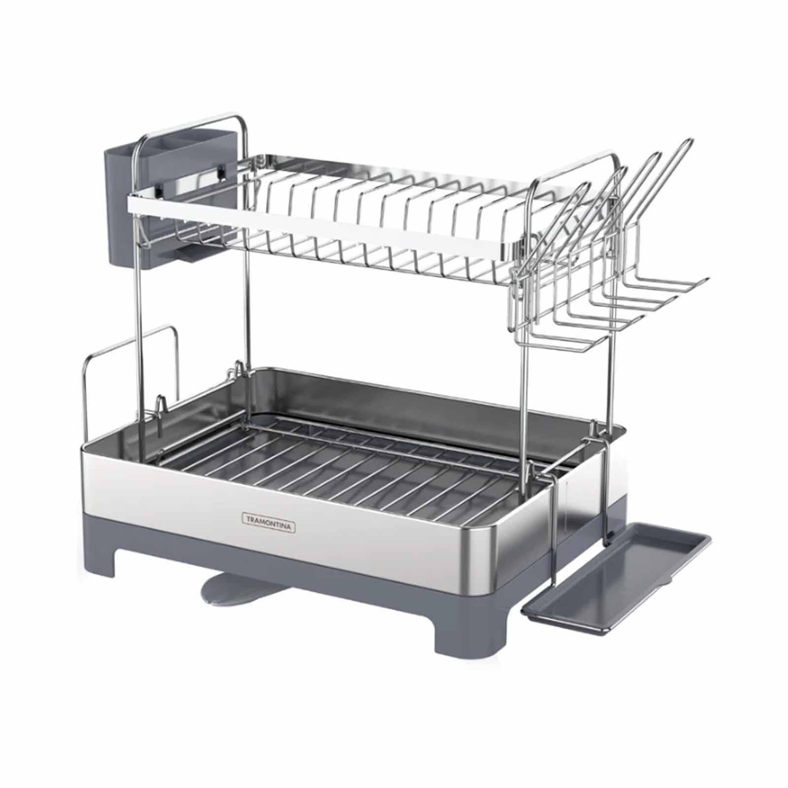 TRAMONTINA 2-tier Dish Rack, Stainless Steel/polypropylene 80906501