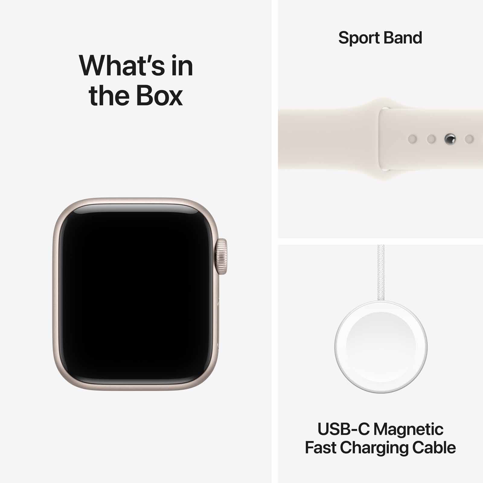 APPLE Watch Se 3 Gps + Cellular 40mm Starlight Aluminium Case With Starlight Sport Band - M/l MEP74X/A-image 6