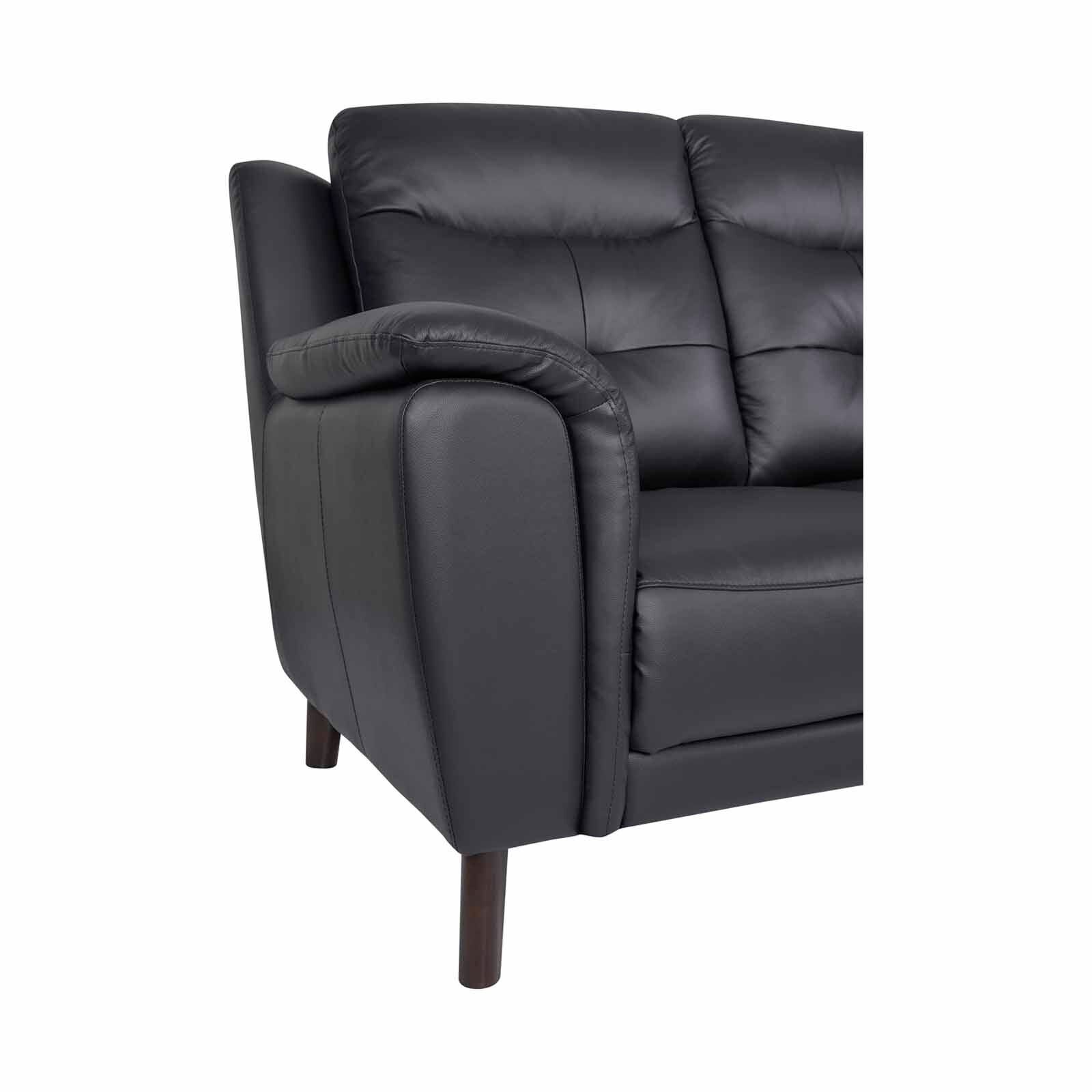 SOLOTTI 3+2 Seater (hl) Black Half Leather LIVIA-image 2
