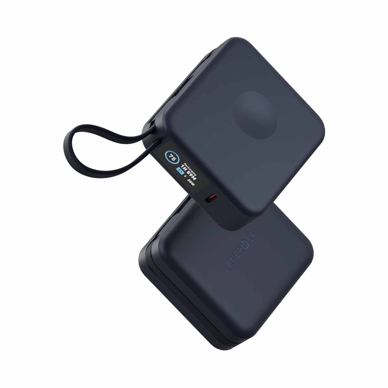 ENERGEA Magpac Mini Plus, 10000mah Magsafe Compatible Power Bank With Built-in C Cables & Display - Blue MP-MINIPLUS-BLU-image 3