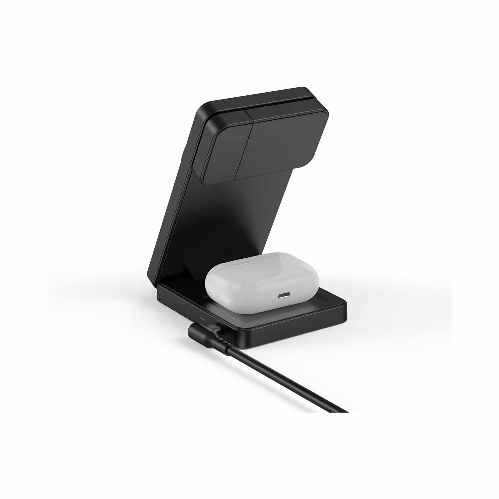 MAZER Qi2.2 25w Foldable 3in1 Total 35w Wireless Charging Stand-black M-MAGFOLD07-BK-image 12