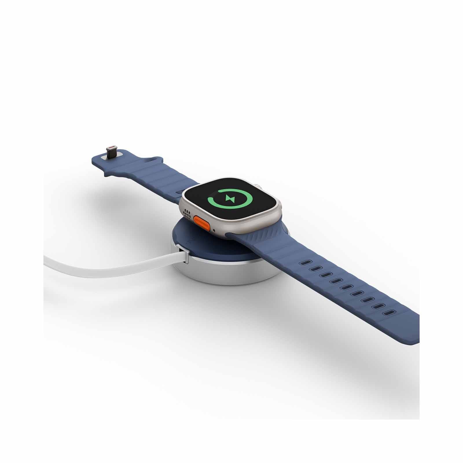 ENERGEA Magduo Arc, 2in1 Phone And Apple Watch Charger With Retractable Cable- Blue MAG-DUOARC-BLU-image 3