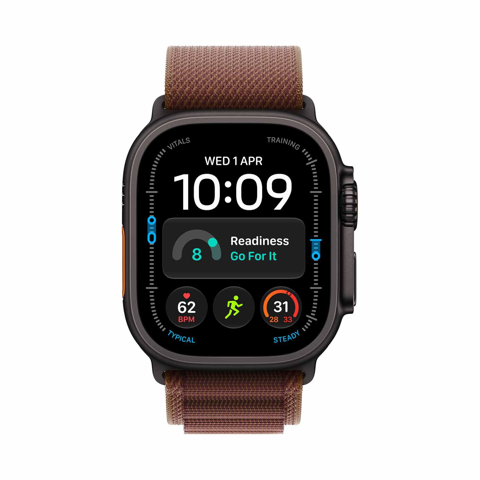 APPLE Watch Ultra 4 Gps + Cellular 49mm Black Titanium Case With Burgundy Alpine Loop - M MJC14X/A-image 1