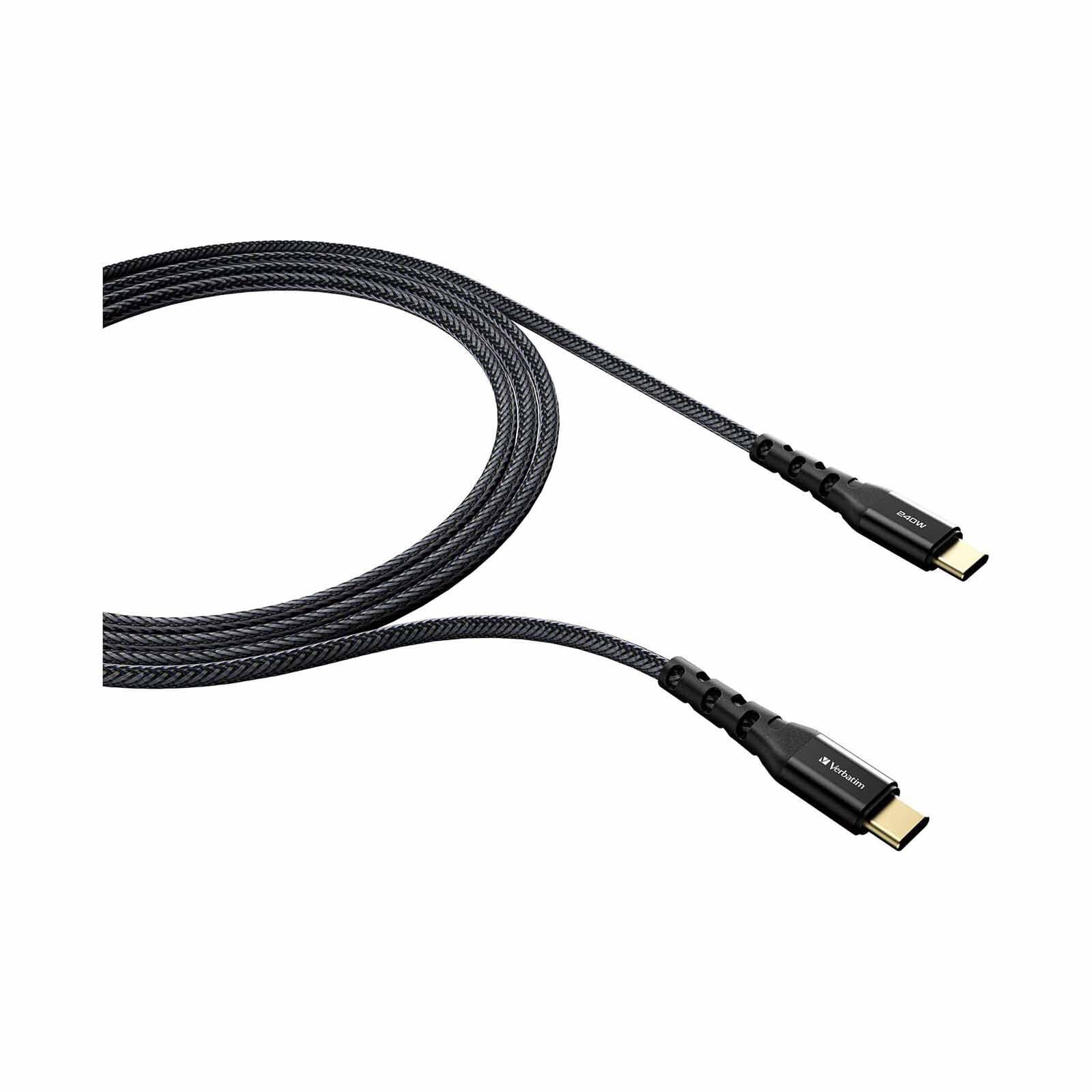 VERBATIM 120cm Touch Max Pd 3.1 240w Usb 2.0 C To C Kelvar Cable VM66820-image 6