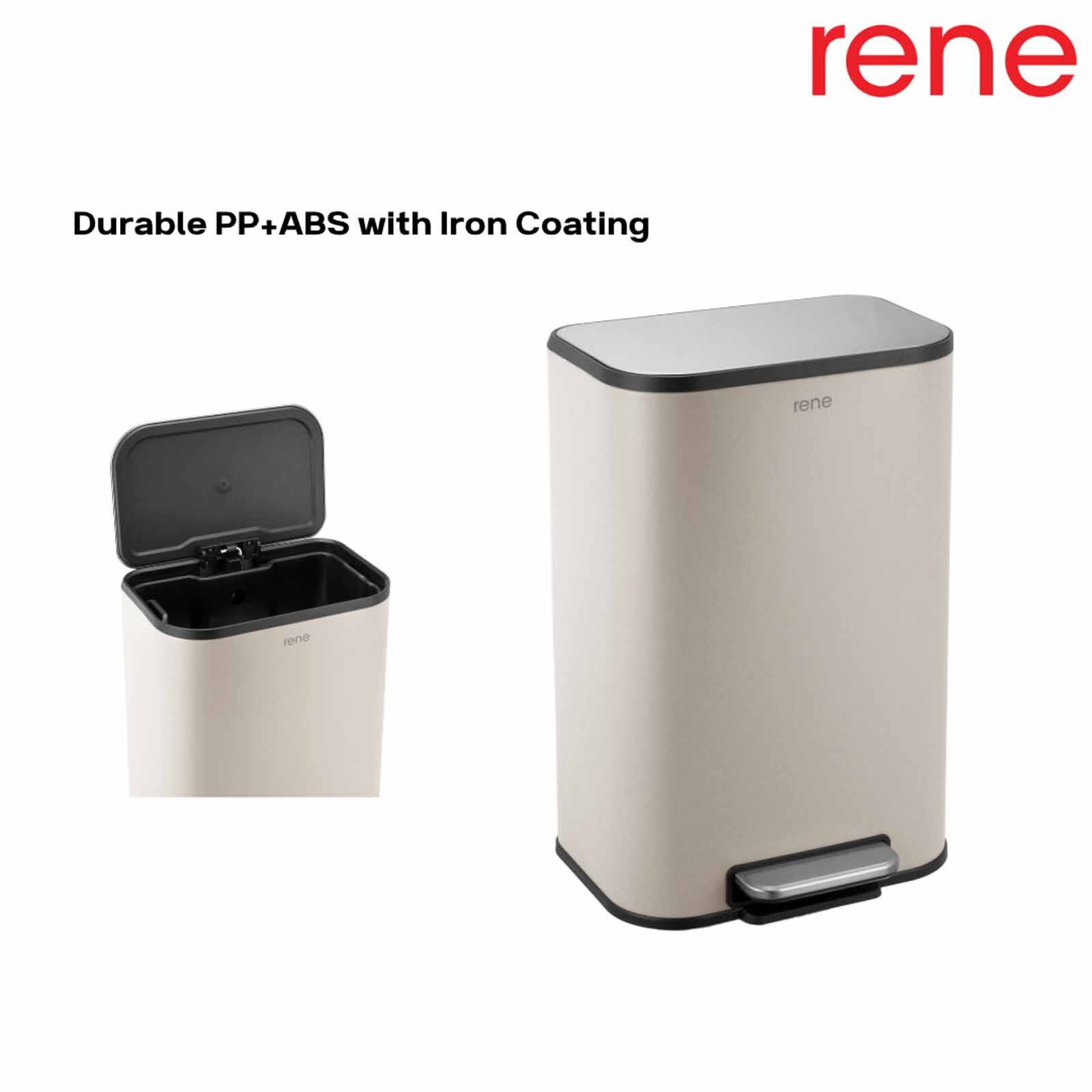 RENE 18l Nuvo Rectangle Soft Close Pedal Bin E70922