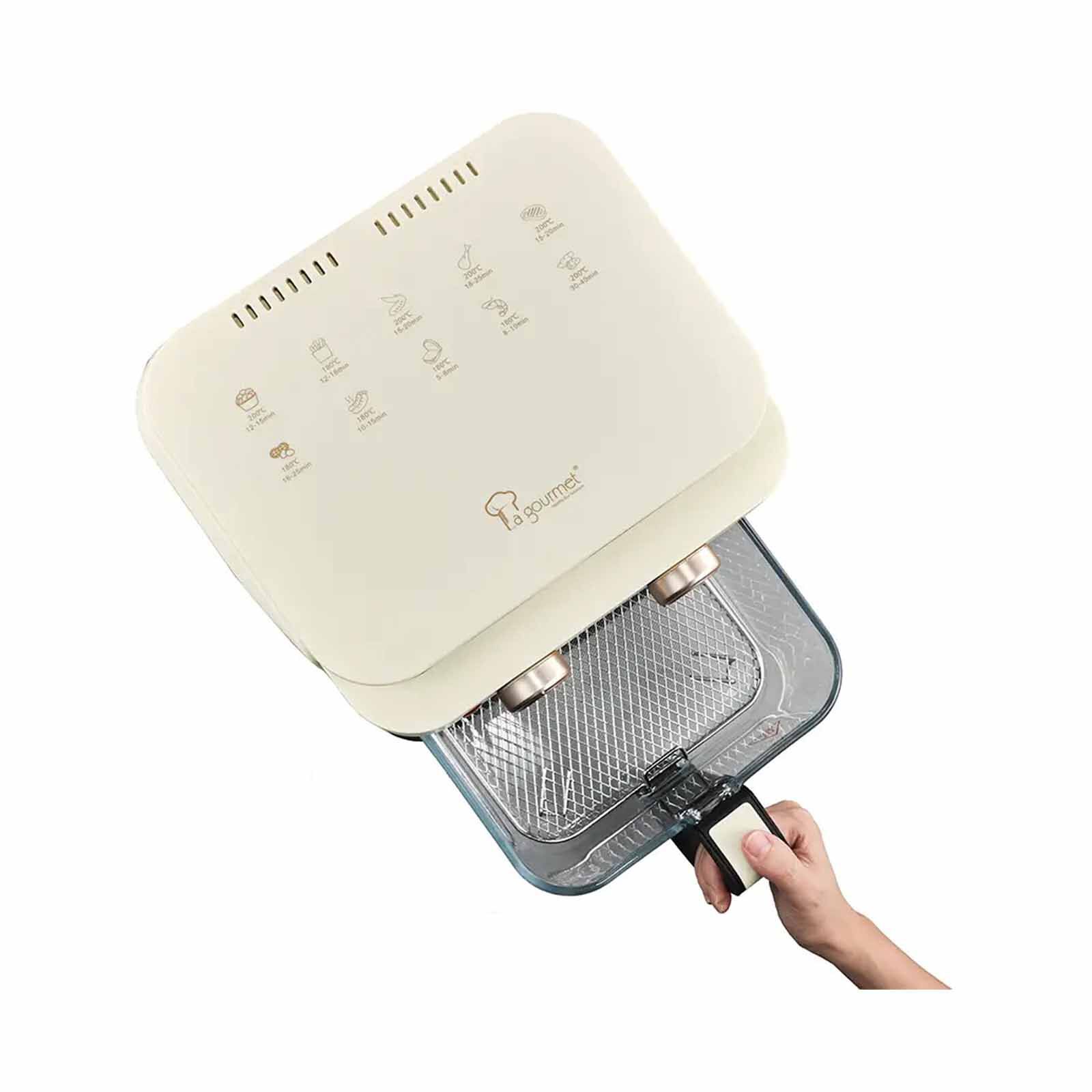 LA GOURMET Glass Air Fryer (5.5l) - Cream LGELAF435750-image 2