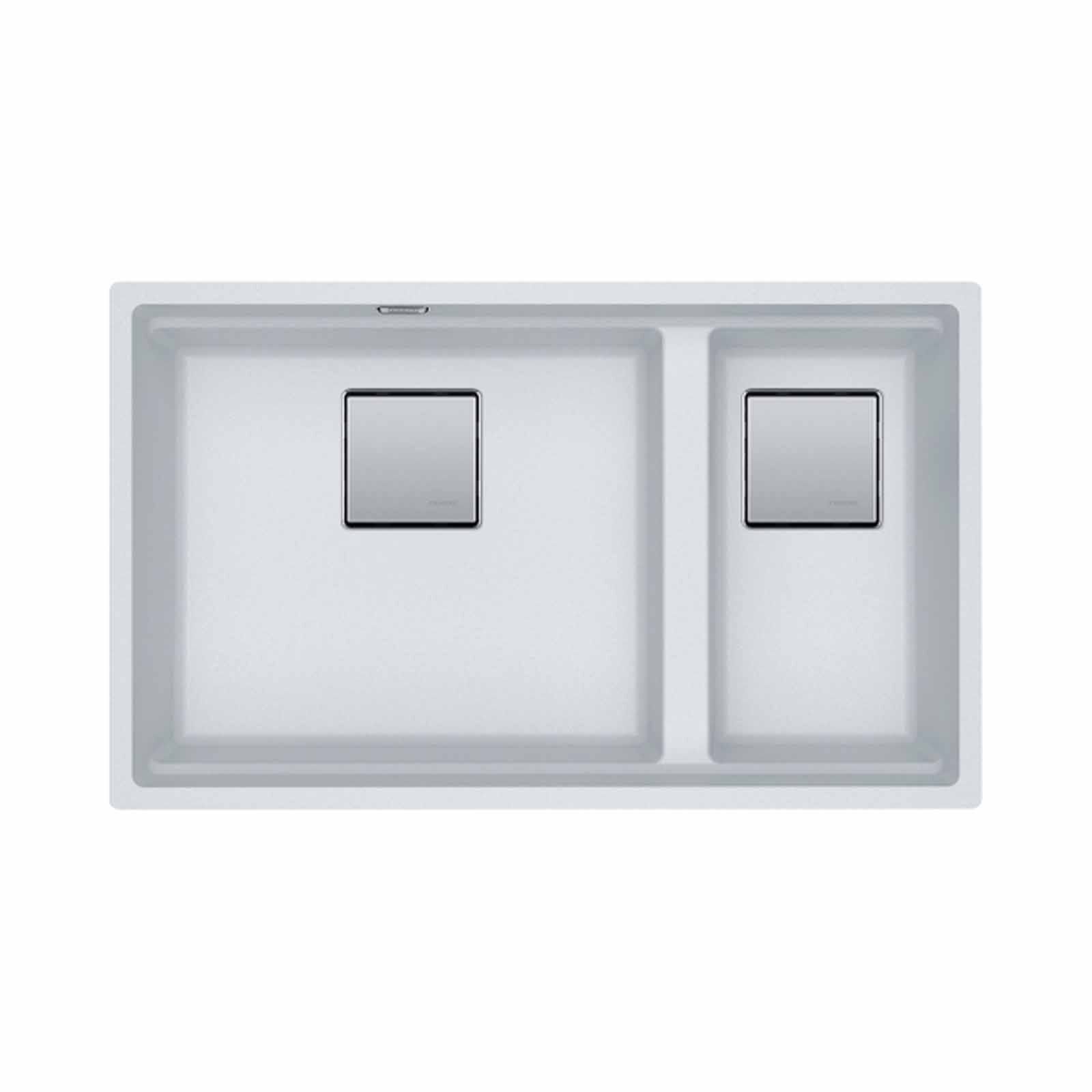 FRANKE 2 Double Bowl Fragranite Kitchen Sink - Kng120-pw Polar White KUBUS-image 1