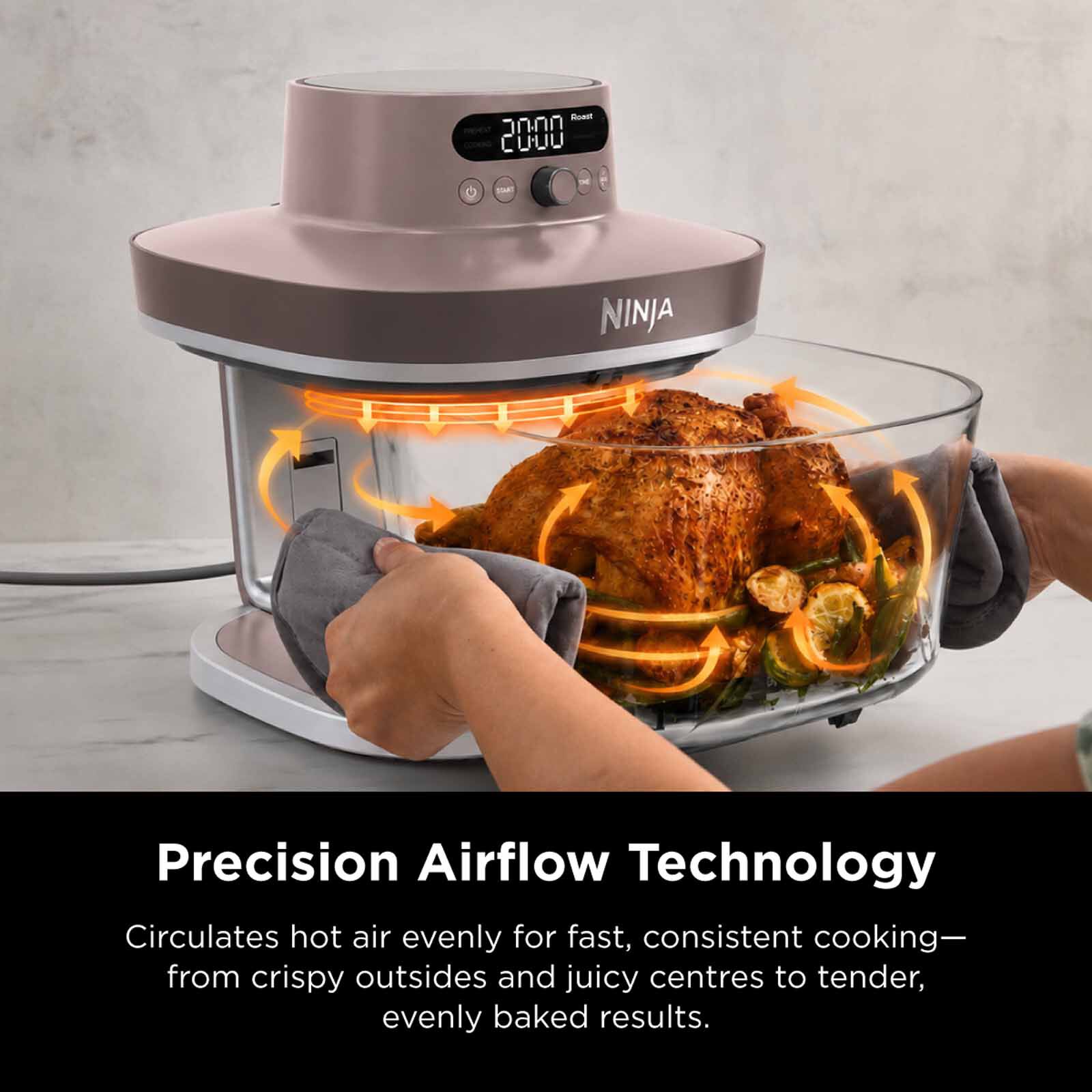 NINJA Crispi Pro Countertop Glass Air Fryer - Bone White AS101SMWH-image 4