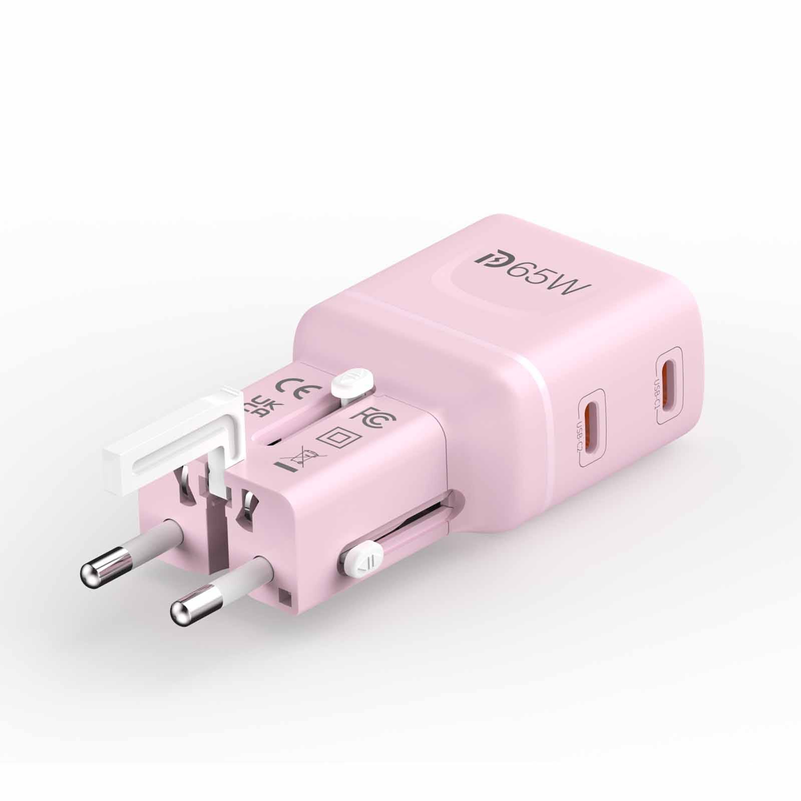 MAZER Infinitetravel Pocket Gan Pd65w 2c Travel Charger-pink M-IFTRAVEL565-PK-image 6