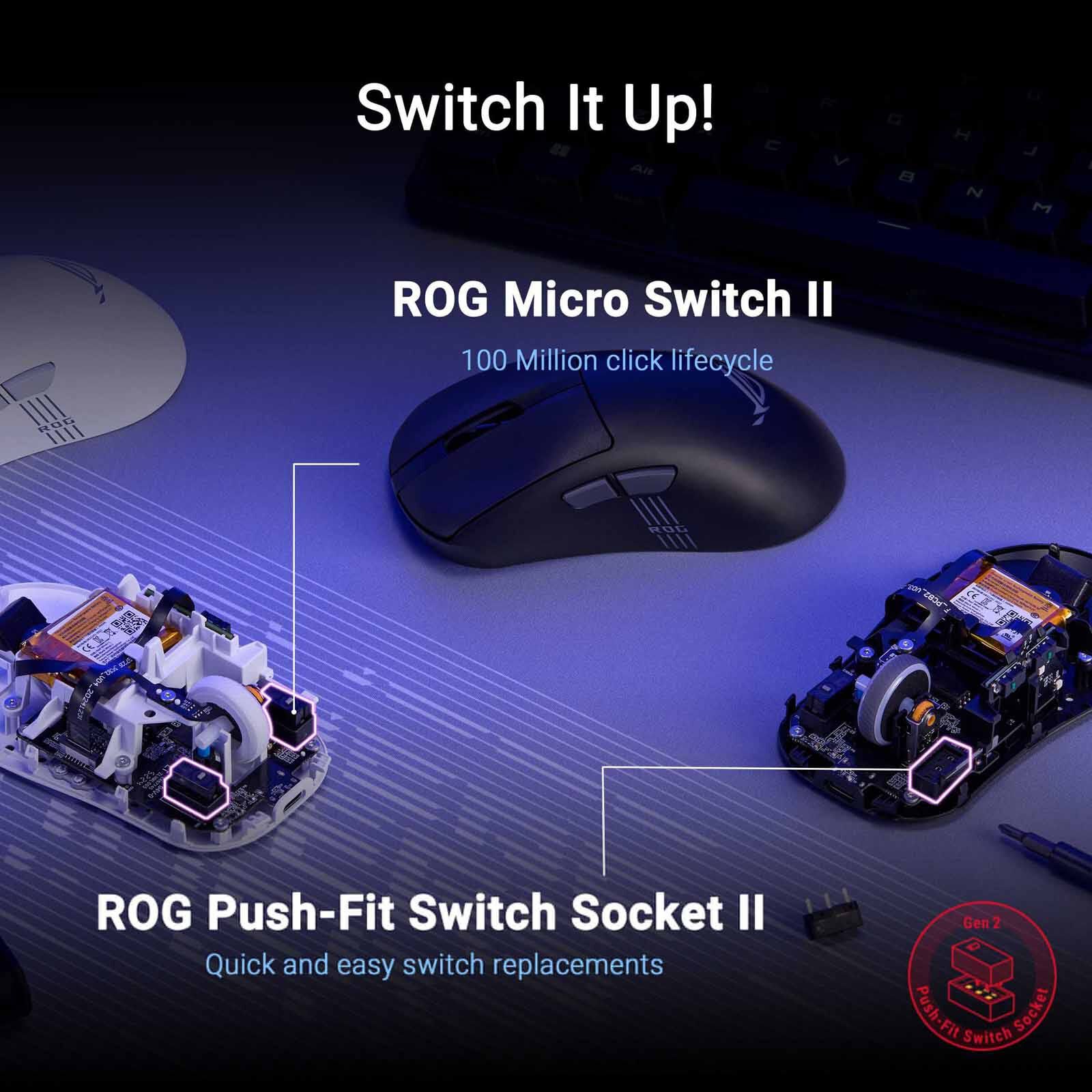 ASUS Rog Keris Ii Origin Wireless Gaming Mouse White P722 - ROG KERIS II ORIGIN WHT-image 11