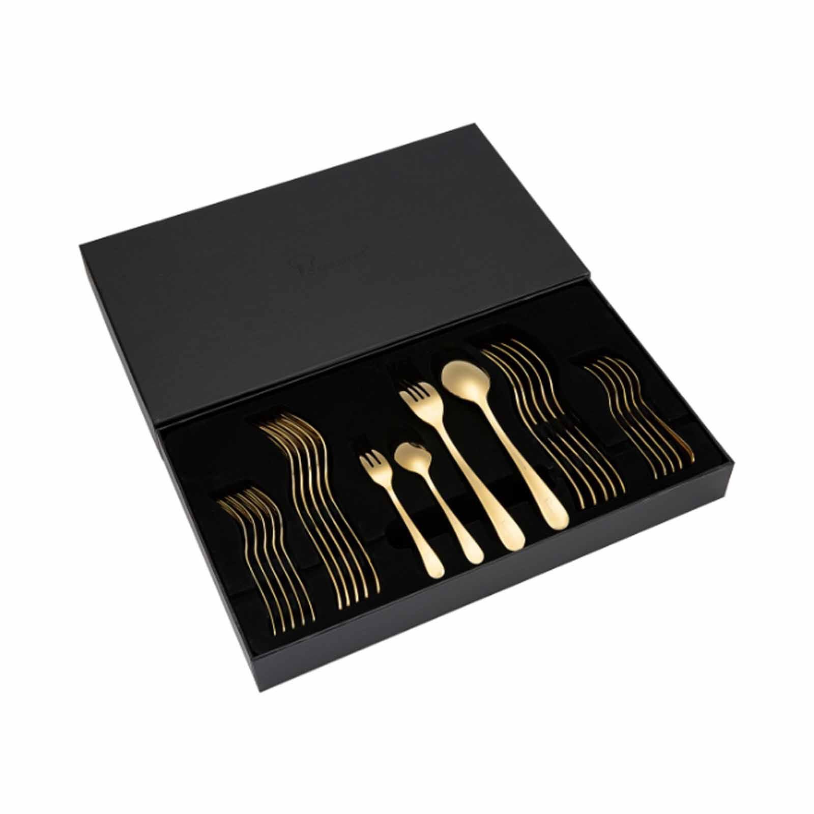 LA GOURMET 24pc Cutlery Set, Rome, Gold LGKC396105
