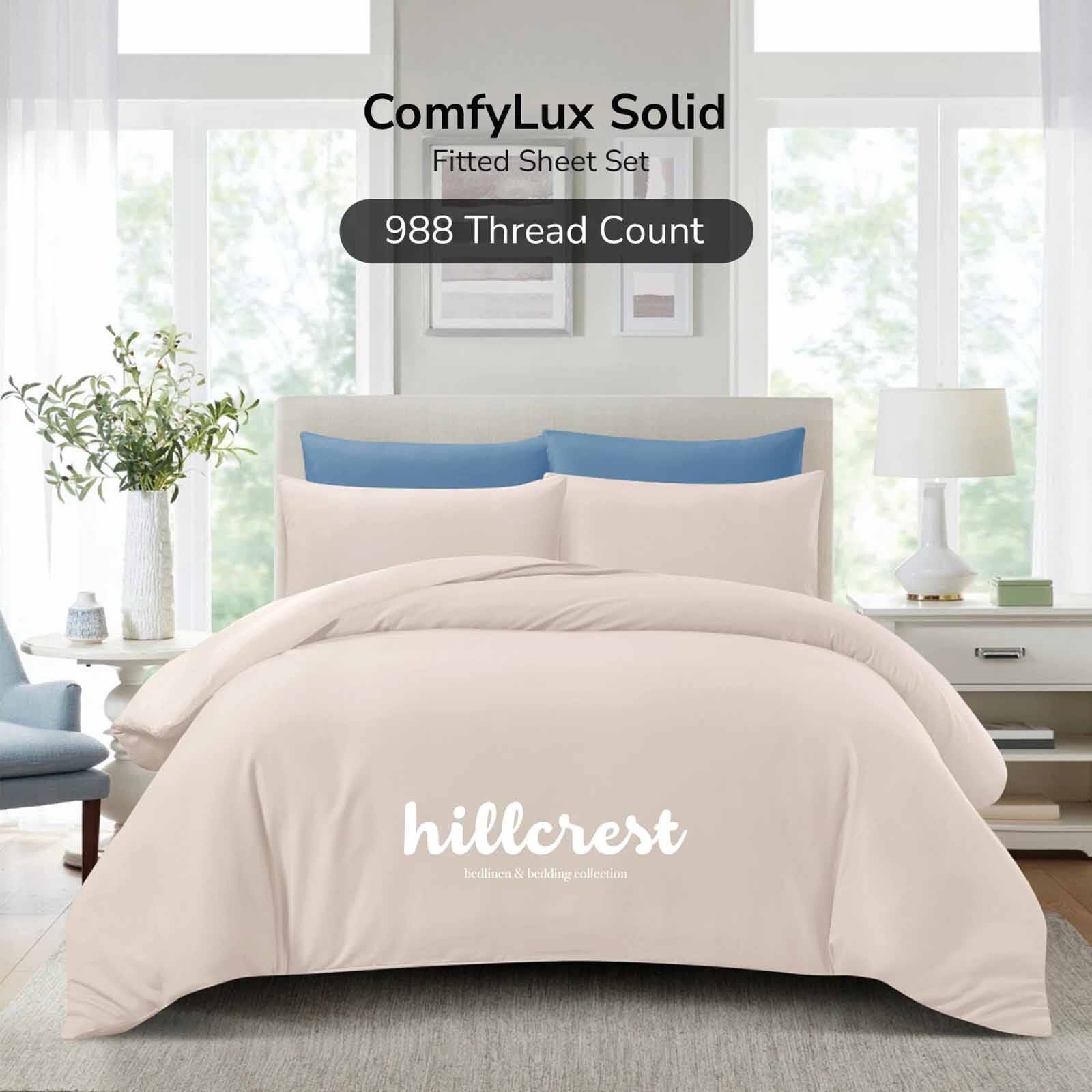 HILLCREST Hillcrest I Comfylux Solid 988tc I Khaki I Single Fitted Sheet ( Oe ) 6836 I S I FS I KHAKI-image 1