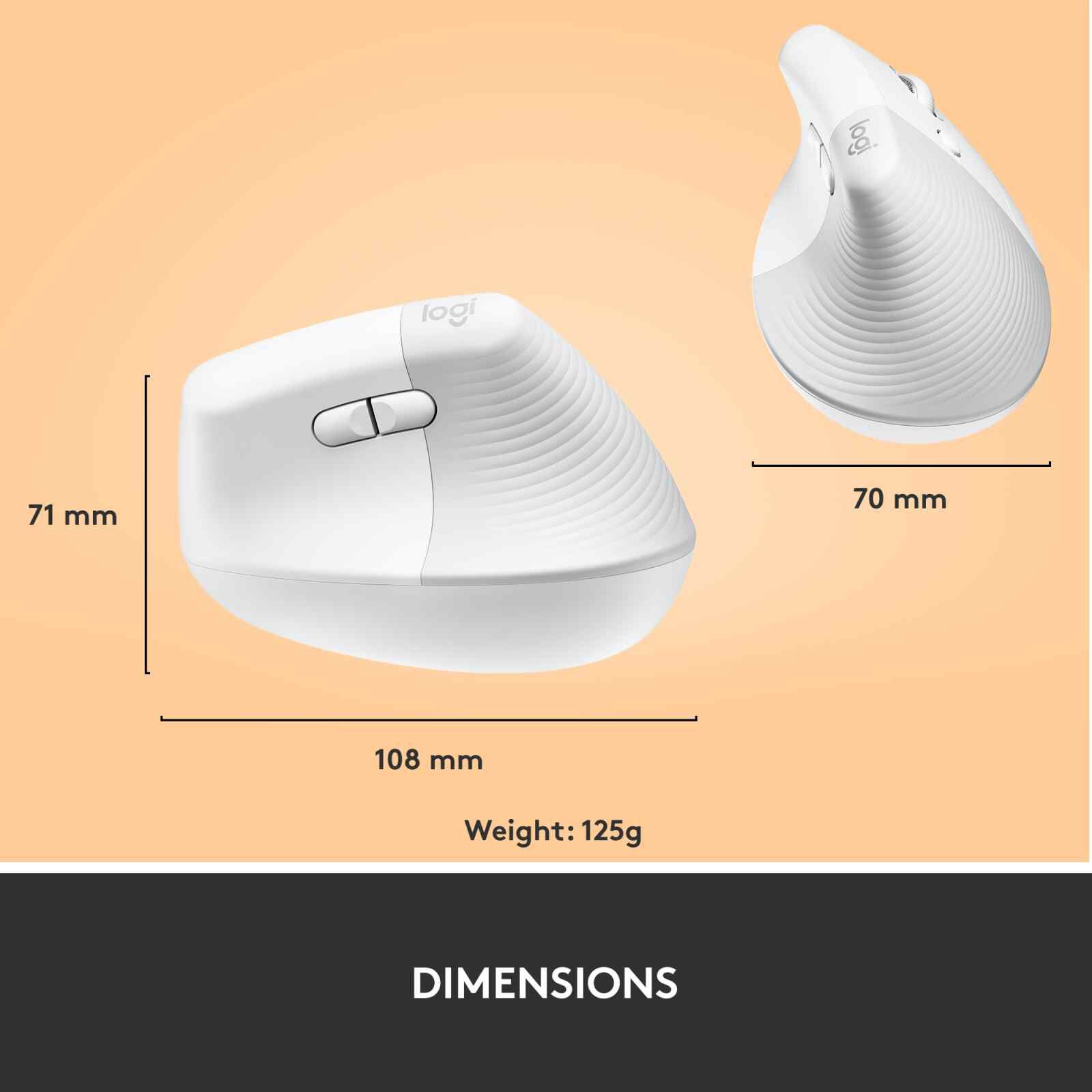 LOGITECH Logi Lift Vertical Ergonomic Mouse - Pale Grey(1y) 910-006480-image 9