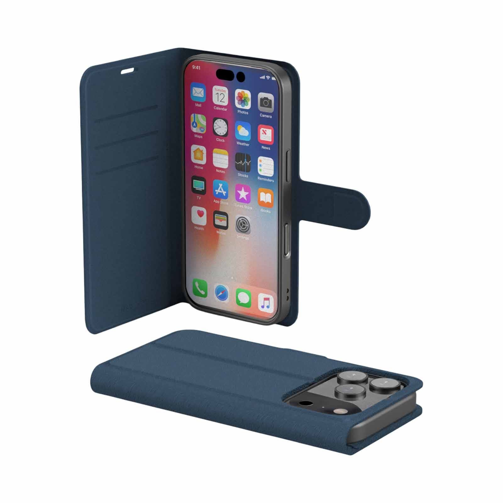 N.BRANDZ Folio Leather Wallet Case For Iphone 17 Pro-navy Blue N-FOLIO-IP17P-NB-image 5