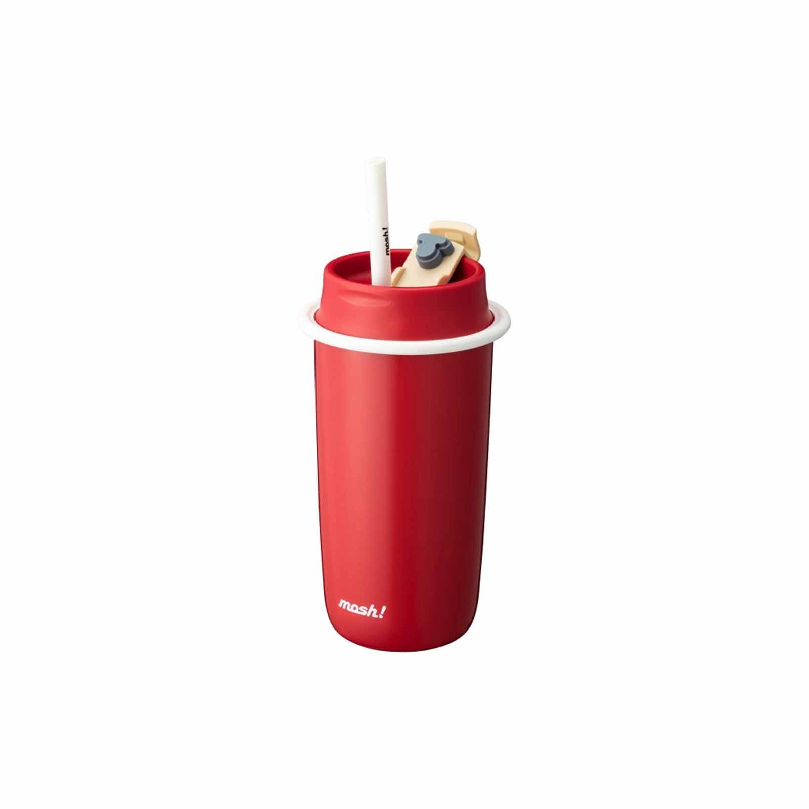 MOSH Latte Tumbler With Straw (480ml) Red DMLS480RD-image 1