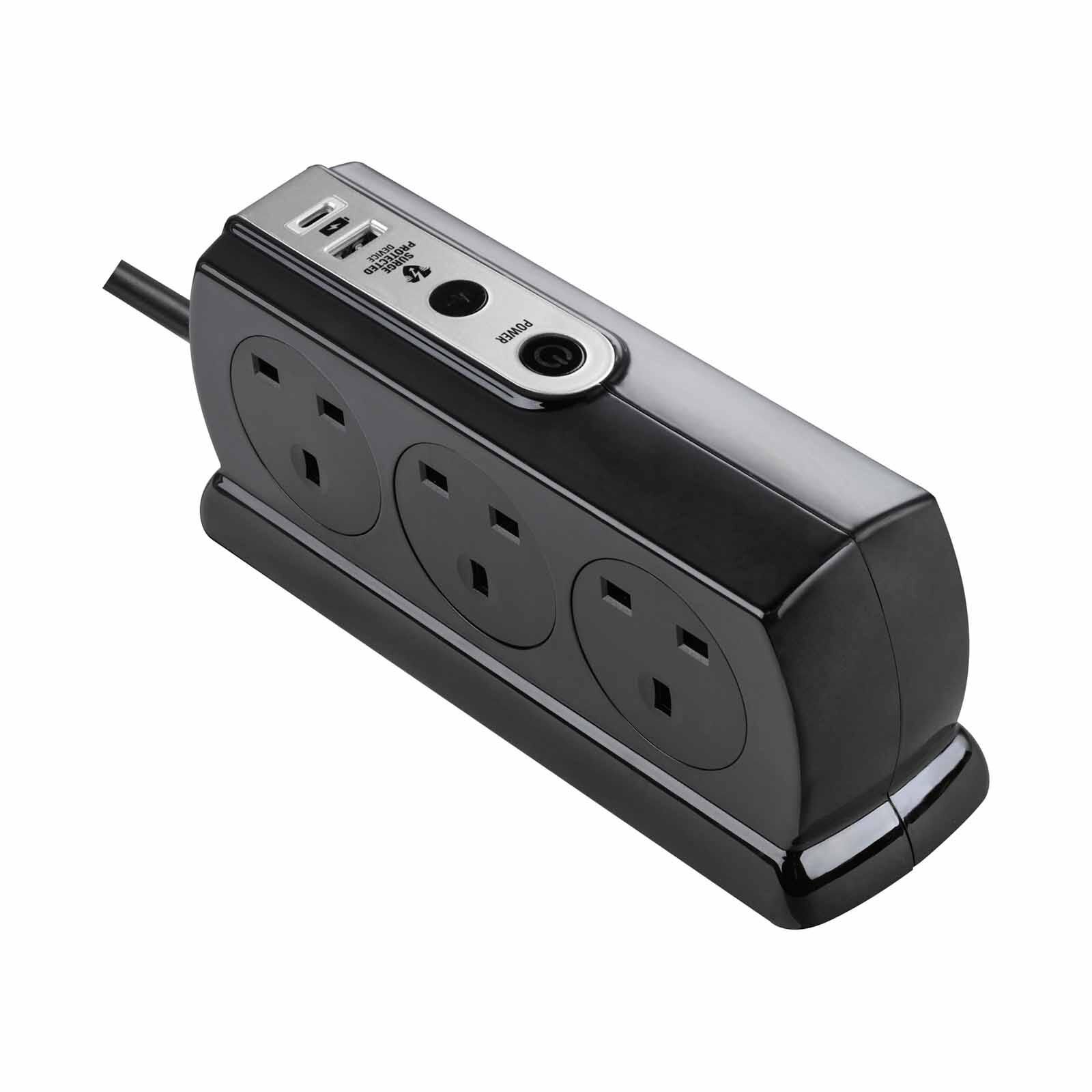 MASTERPLUG 6 Socket 2m Surge+switched Extension W Usb A+c SRGDSUAC2062PB-image 5