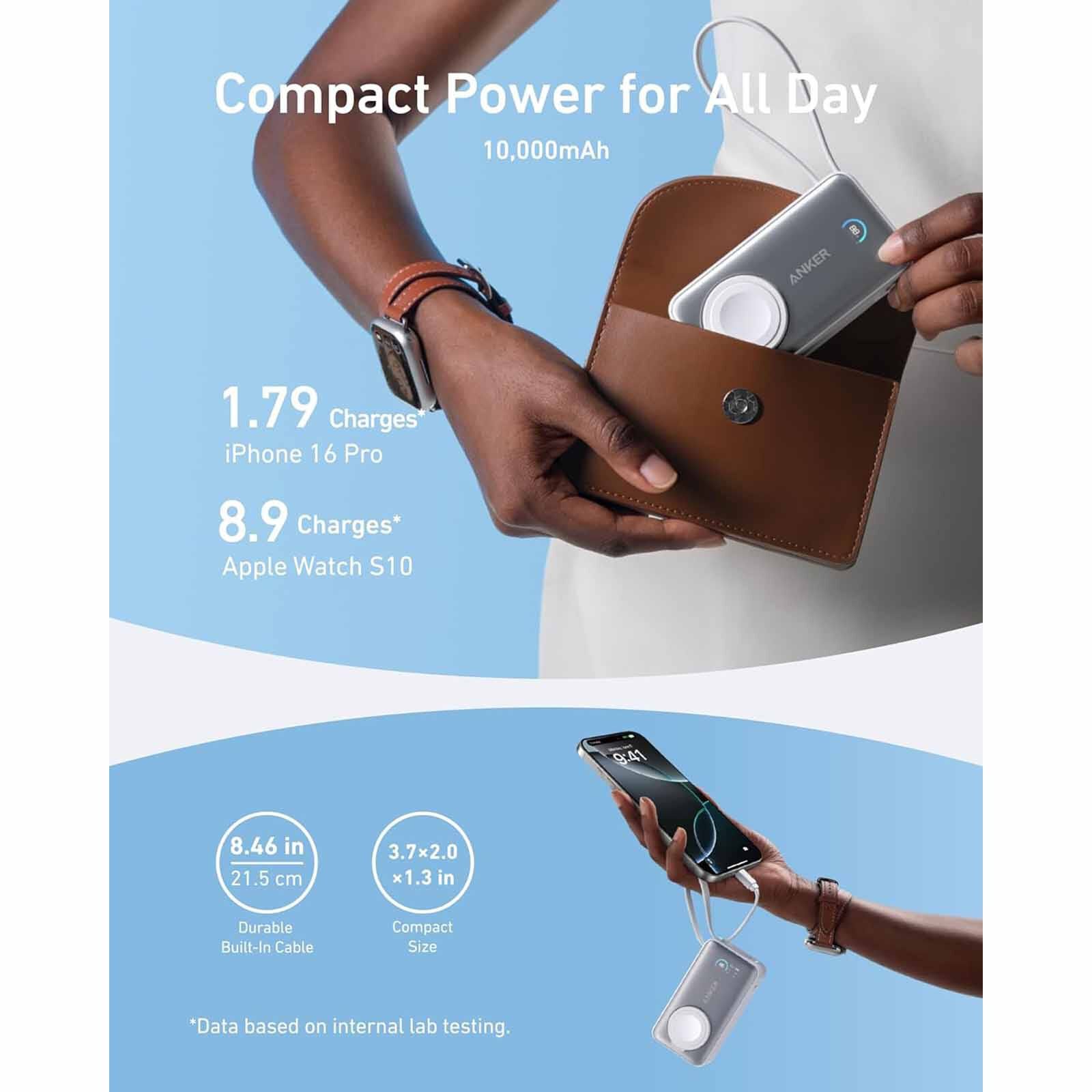 ANKER Maggo Powerbank 10k C + Apple Watch White A1657H21-image 4