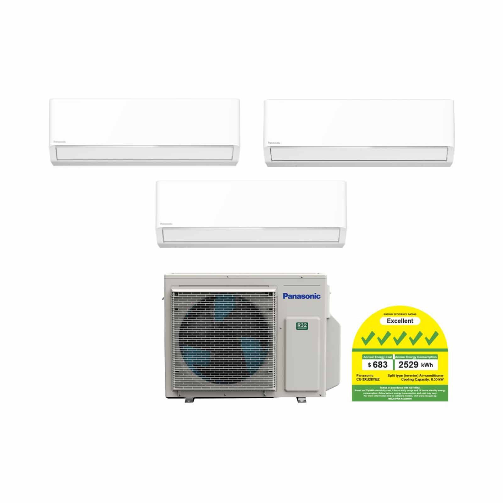 PANASONIC Panasonic Bkz System 3 28k Cu (9000 X3) CU-3XU28YBZ + CS-XU9BKZW X 3
