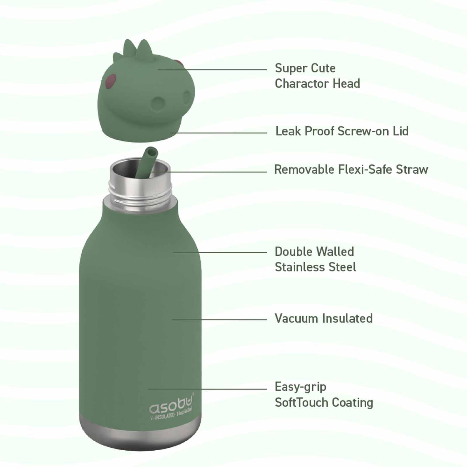 ASOBU Bestie Insul S/s Water Bottle (dinosaur W/brush) ASBV05490-image 5