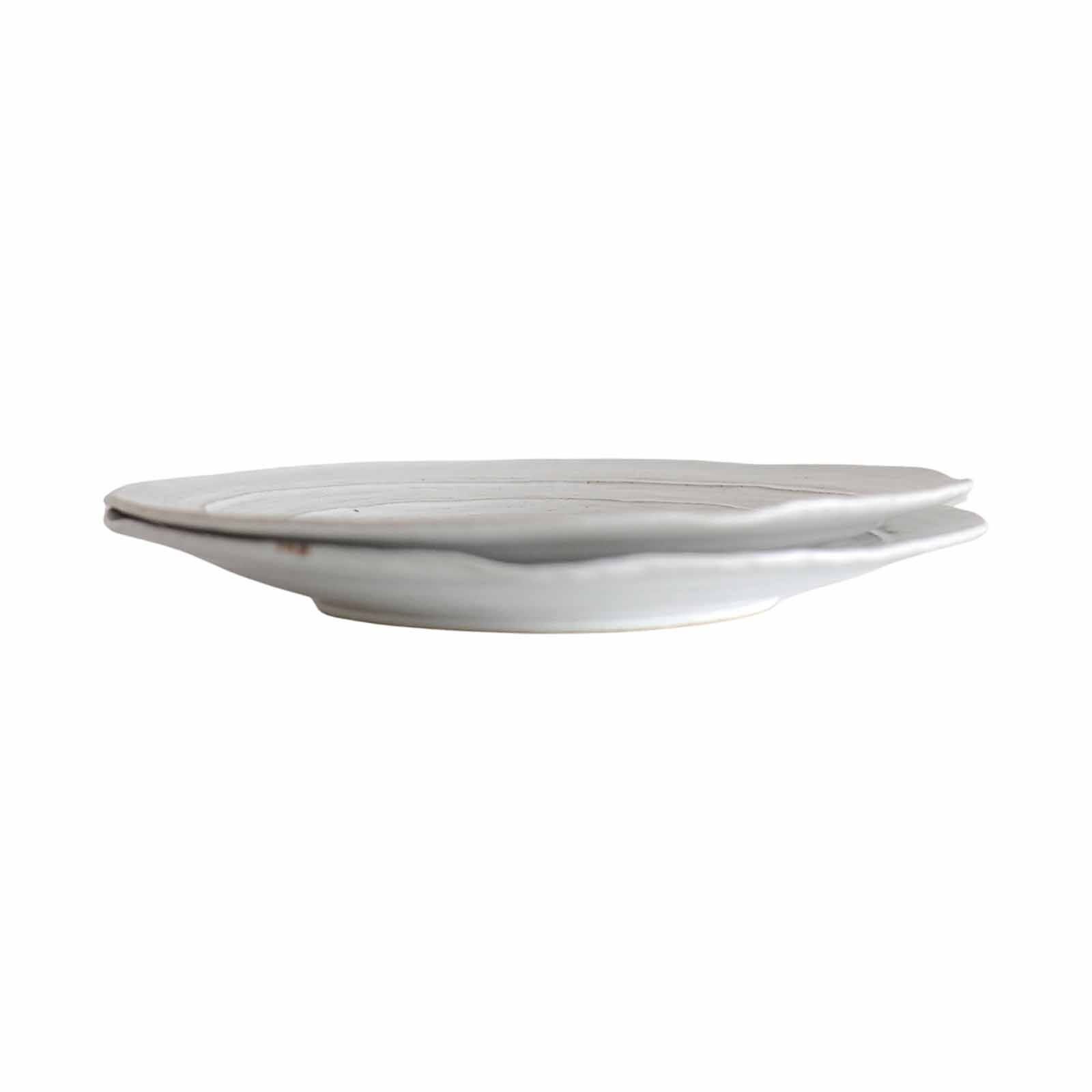 MAELSTROM Organic Shaped Rustic White Dinner Plate