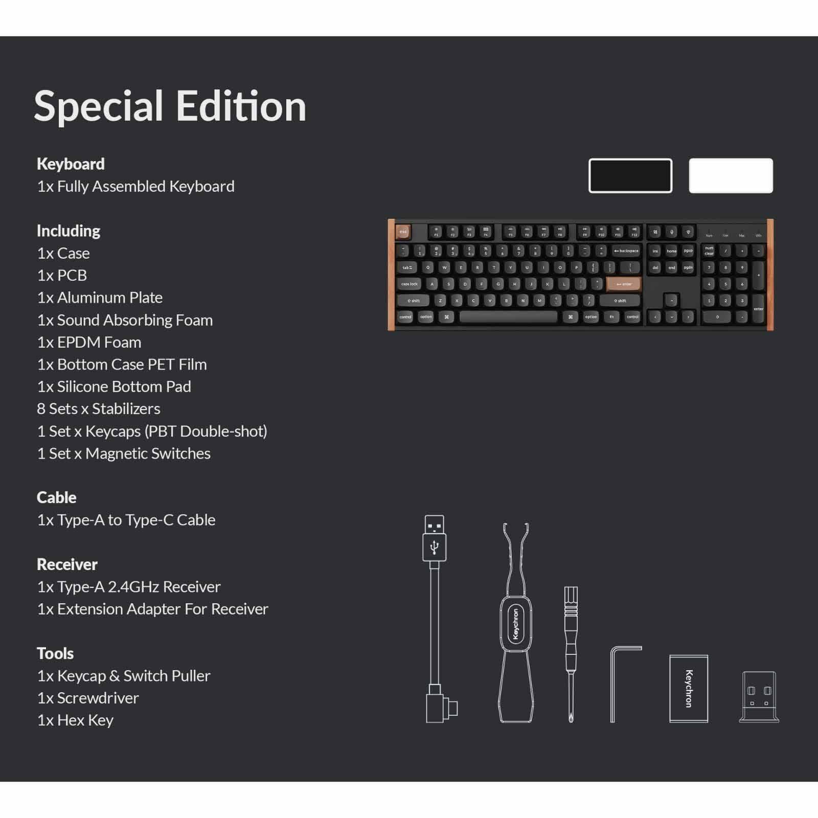KEYCHRON K10 He Full Size 104 Key, Black Full Assembled, Rgb, Hot-swap, Hall Effect Keyboard - Special Ed. KYCN-K10H-F1-image 10