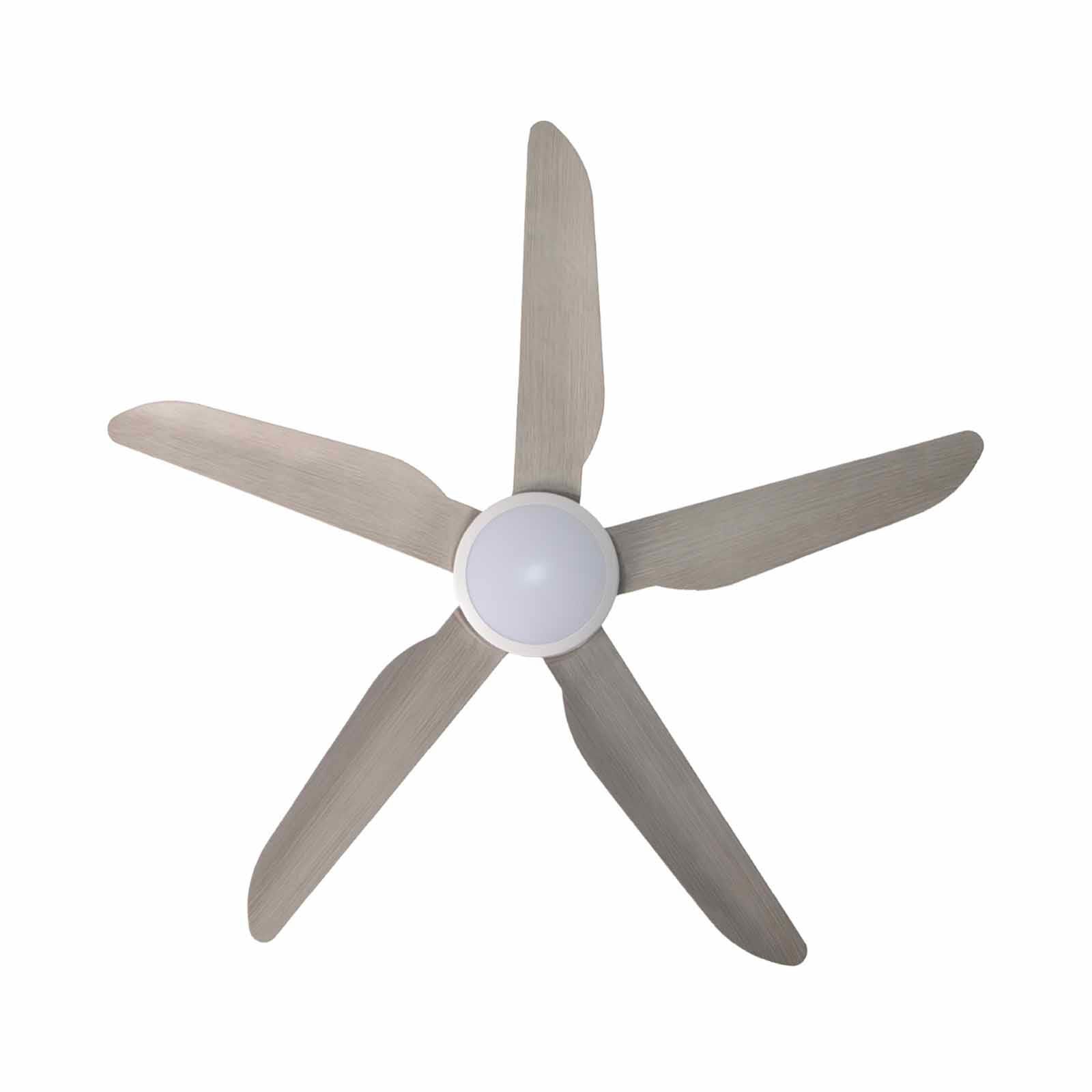 MISTRAL 56 In Dc Ceiling Fan With 24 W Led And Wifi- White/wood (5 Blade) CYCLONE56-WH/WD-image 2