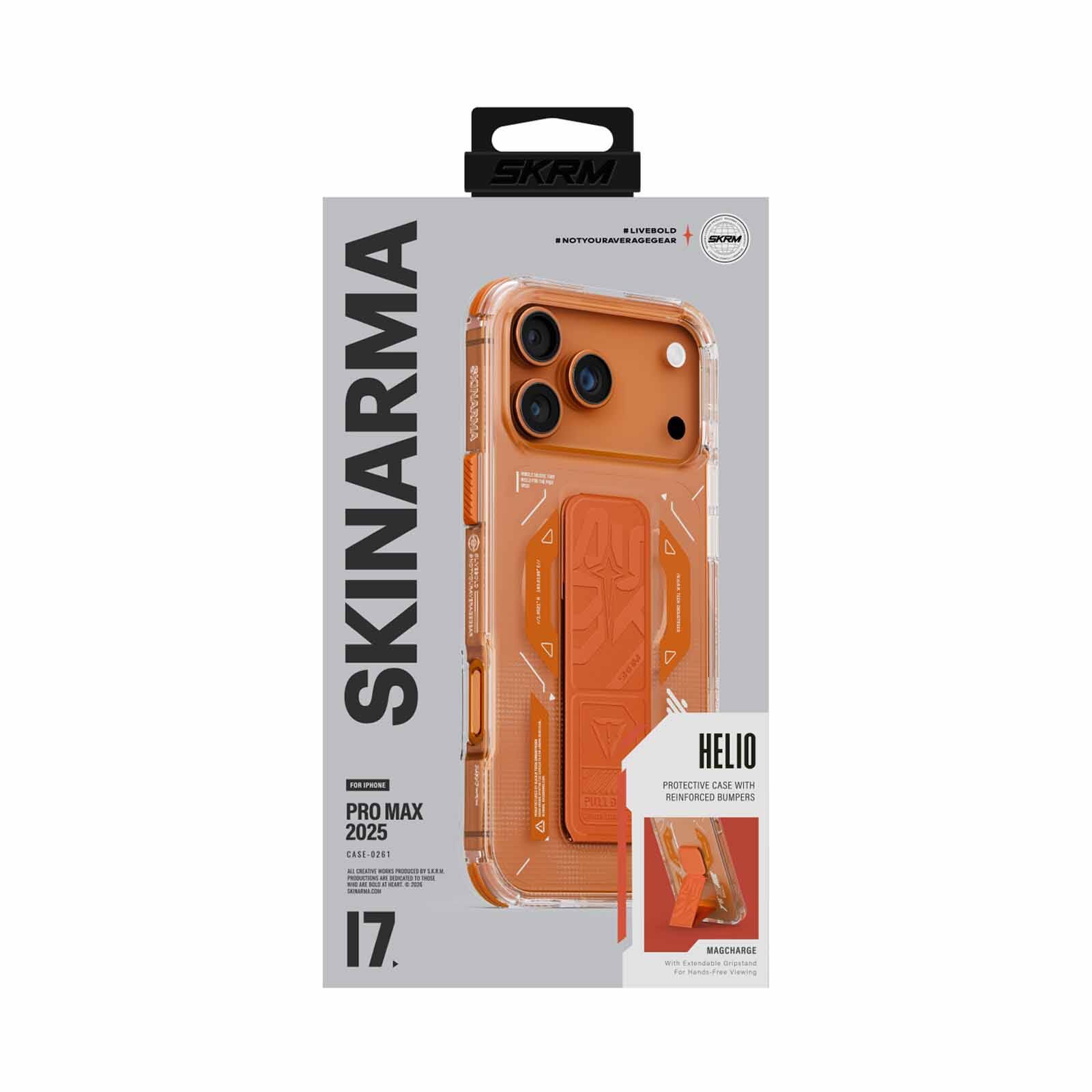 SKINARMA Iphone 17 Pro Max (2025) 6.9" Helio (mag-charge + Grip-stand) SK-2025IPP6.9-HELIO-ORG-image 1