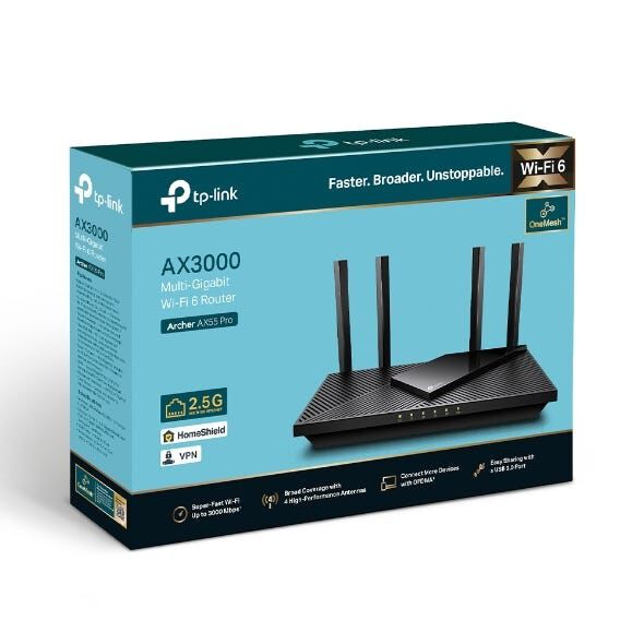 TP LINK Ax3000 Dual-band Wi-fi 6 Router (2.5gbps Wan / Lan Port) TPL-ARCHER-AX55-PRO-image 4