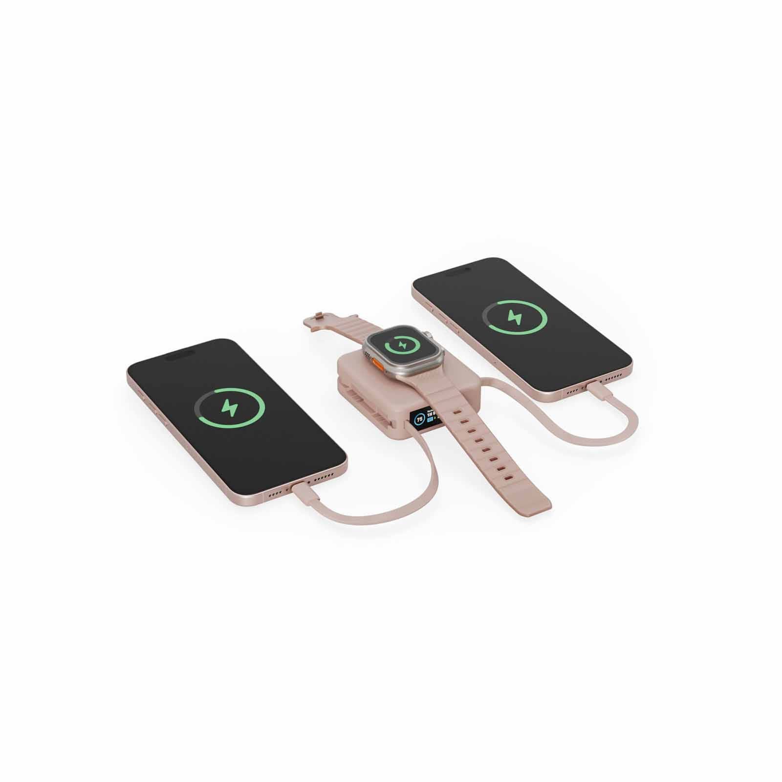 ENERGEA Magpac Mini Plus, 10000mah Magsafe Compatible Power Bank With Built-in C Cables & Display - Pink MP-MINIPLUS-PNK-image 5