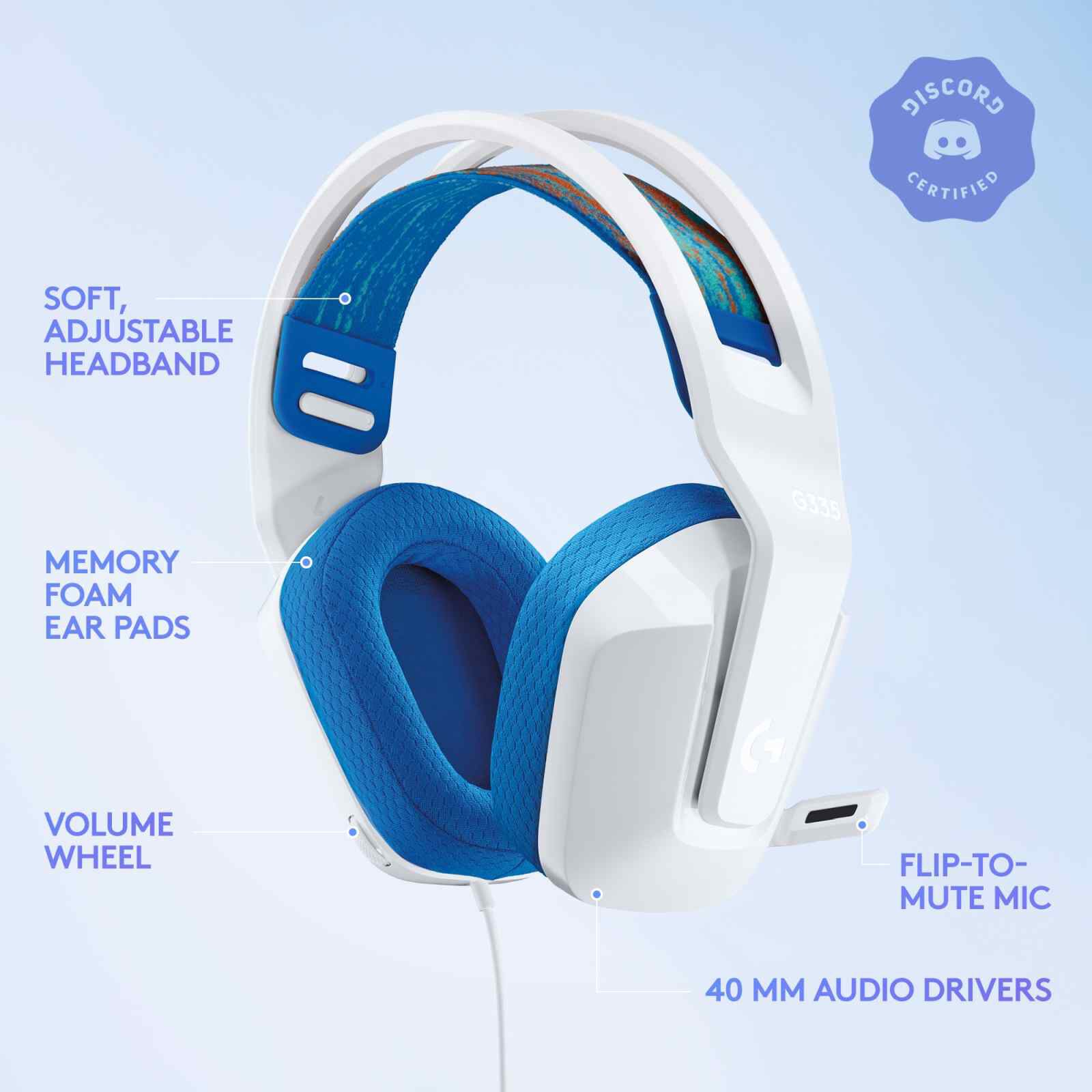 LOGITECH G335 Stereo Gaming Headset White 981-001019-image 6