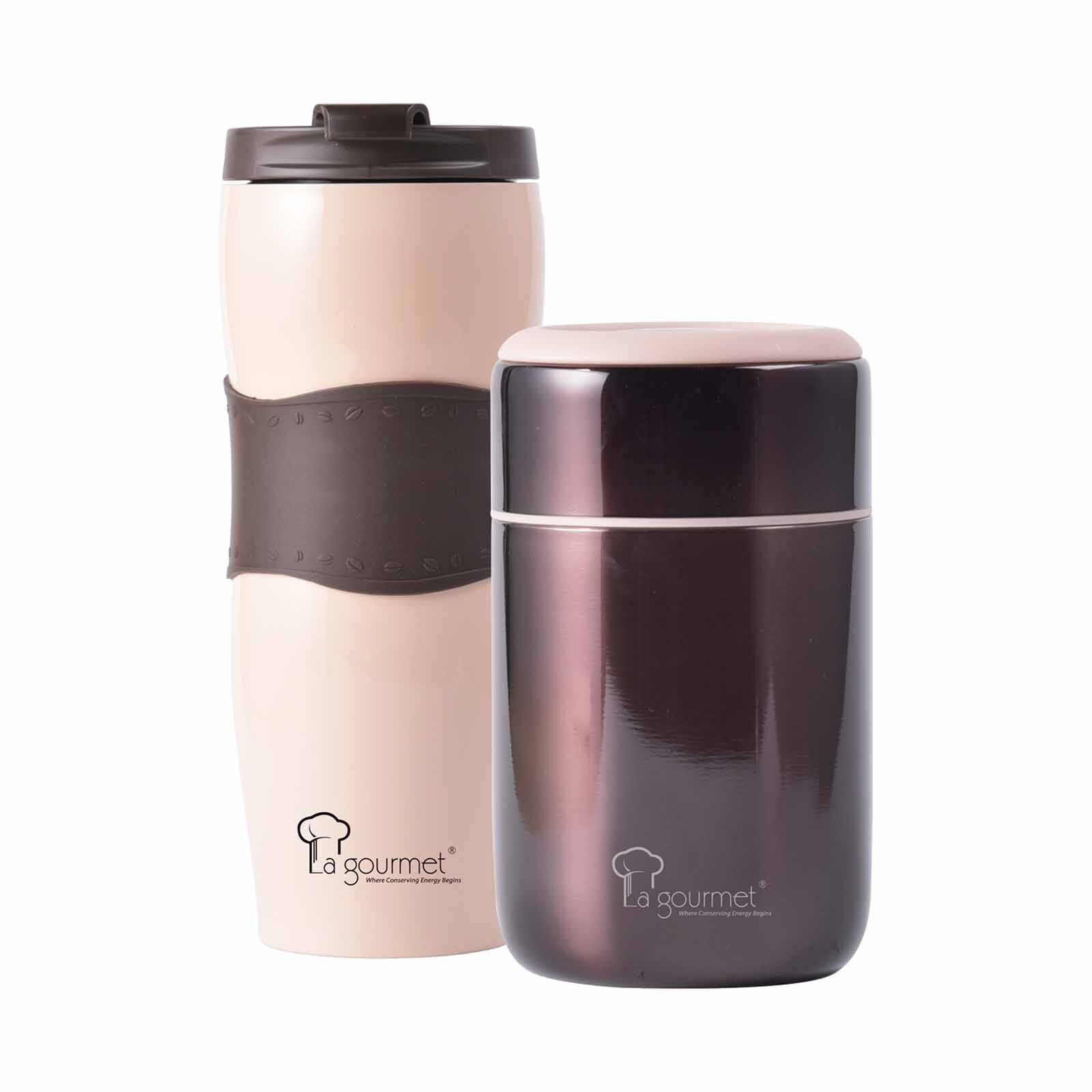 LA GOURMET 350ml Flask + 500ml Food Jar LGSET357656