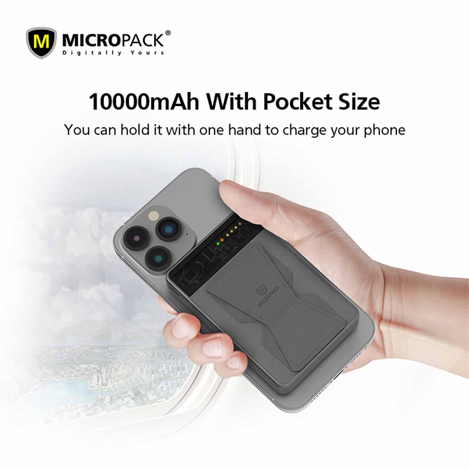 MICROPACK 3 In 1 Pd Fast Charging Magnetic Wireless Powerbank - Grey WPB-310-GY-image 12